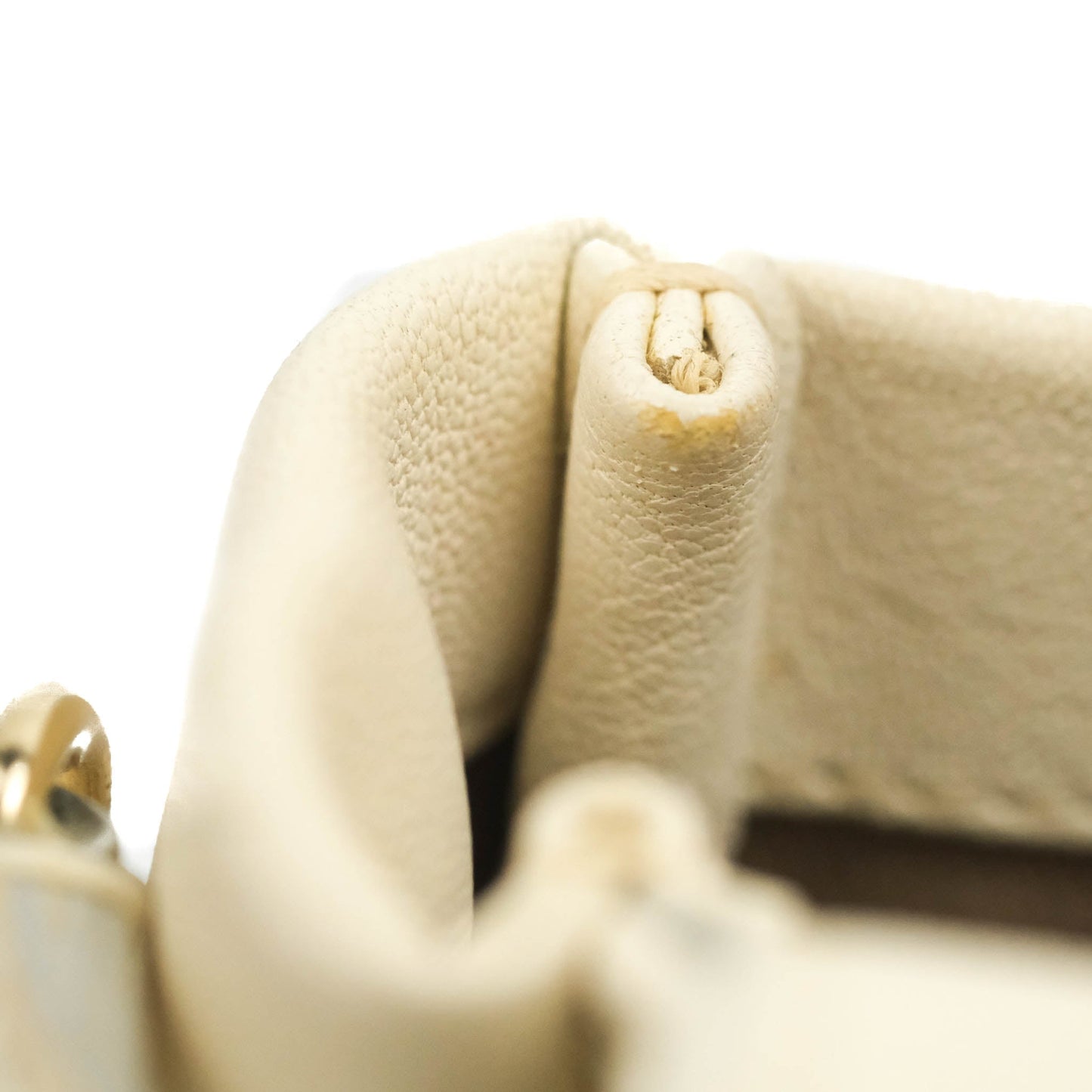 Chanel Flat Quilted Mini Flap Bag Ivory Calfskin Gold Hardware