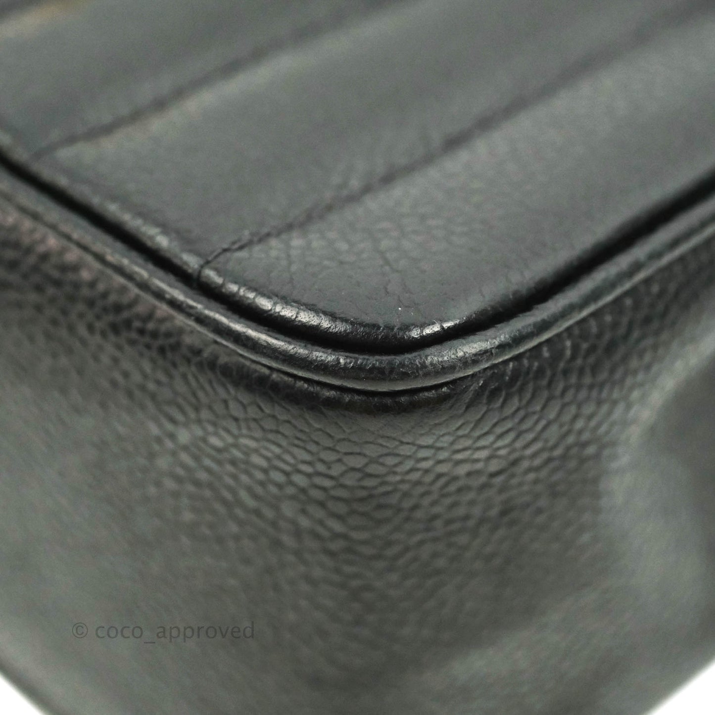 Chanel Vintage Chevron Envelope Flap Bag Black Caviar 24K Gold Hardware