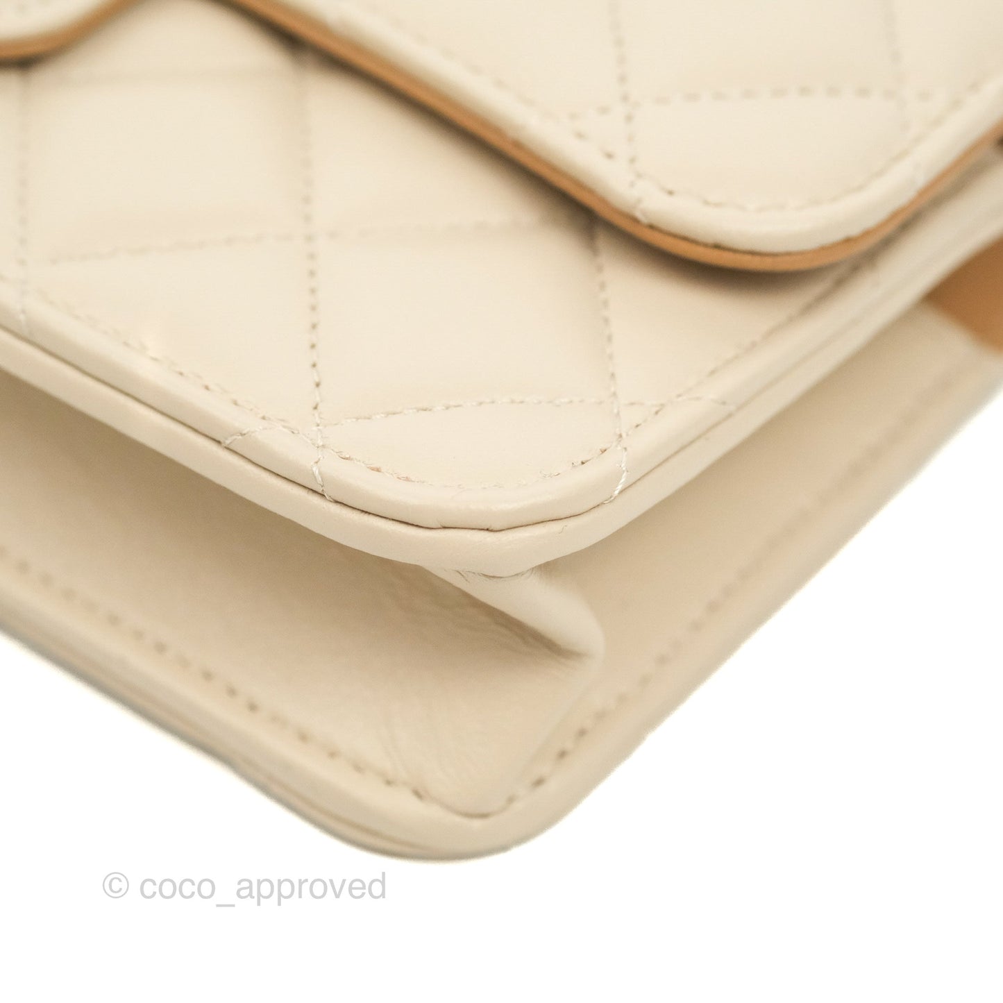 Chanel Top Handle Mini WOC Ecru/Beige Lambskin Gold Hardware 23P
