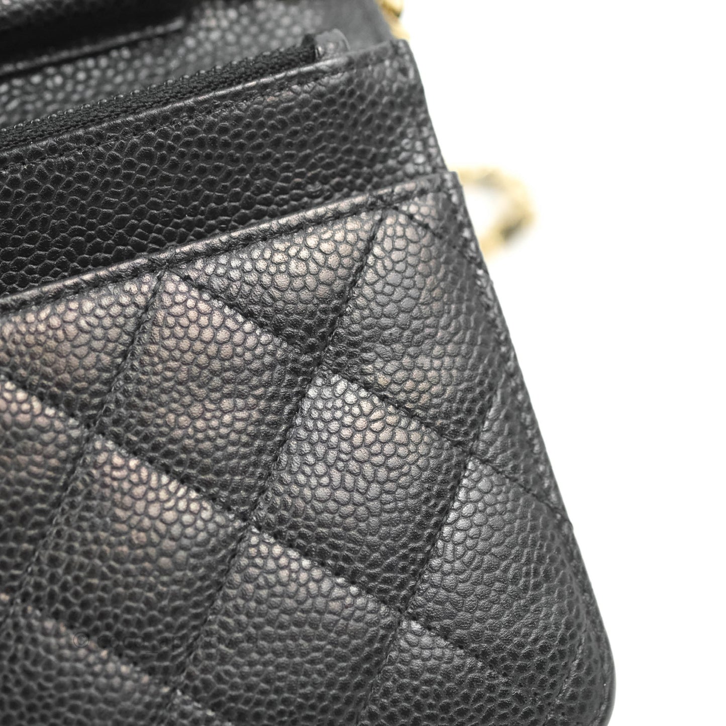 Chanel Quilted Classic WOC Black Caviar Gold Hardware