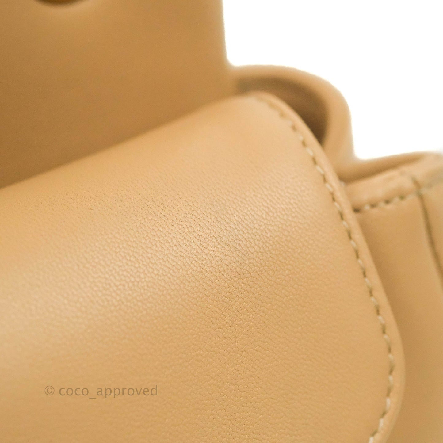 Chanel A Real Catch Quilted Flap Bag Beige Aged Gold Hardware
