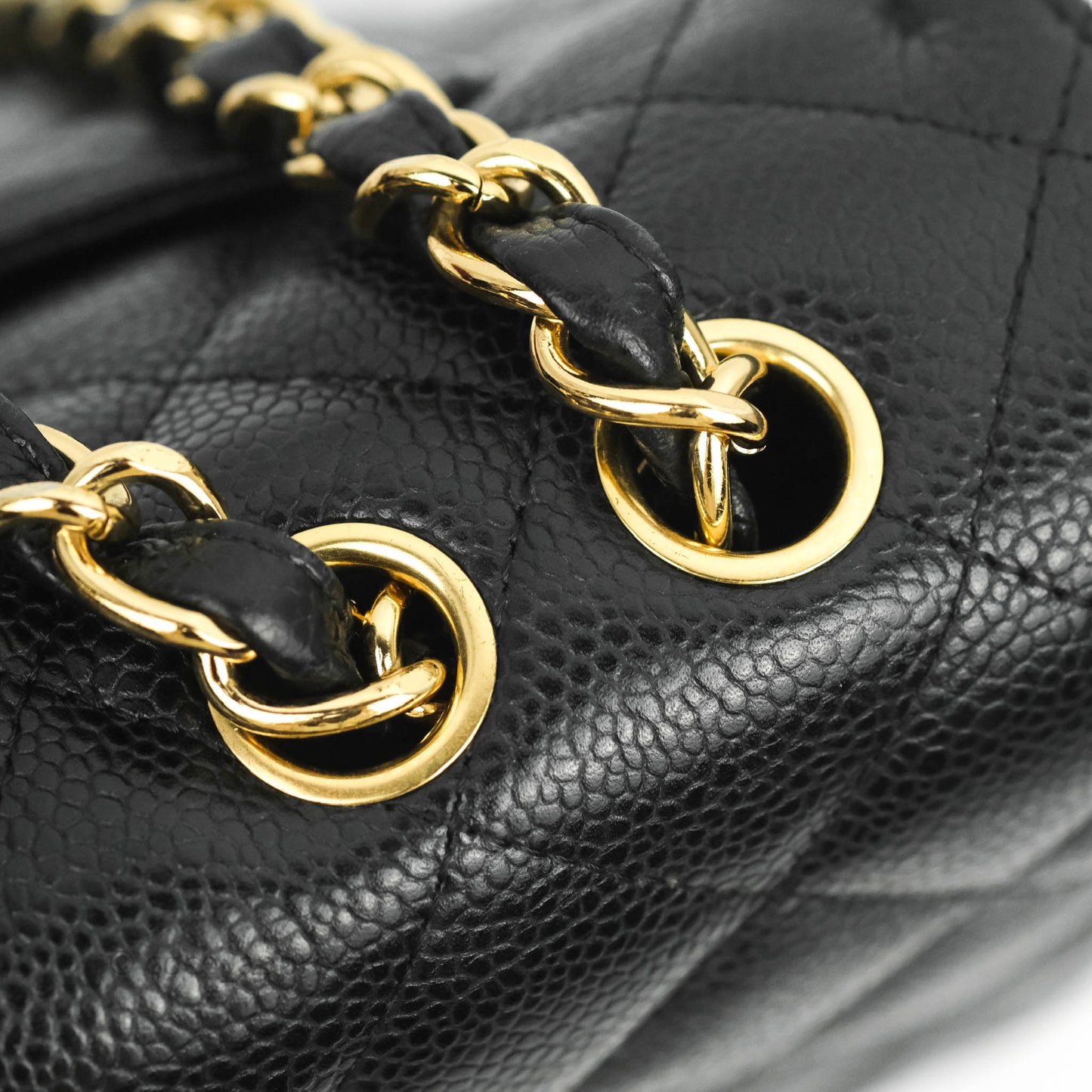 Chanel Jumbo Single Flap Black Caviar Gold Hardware
