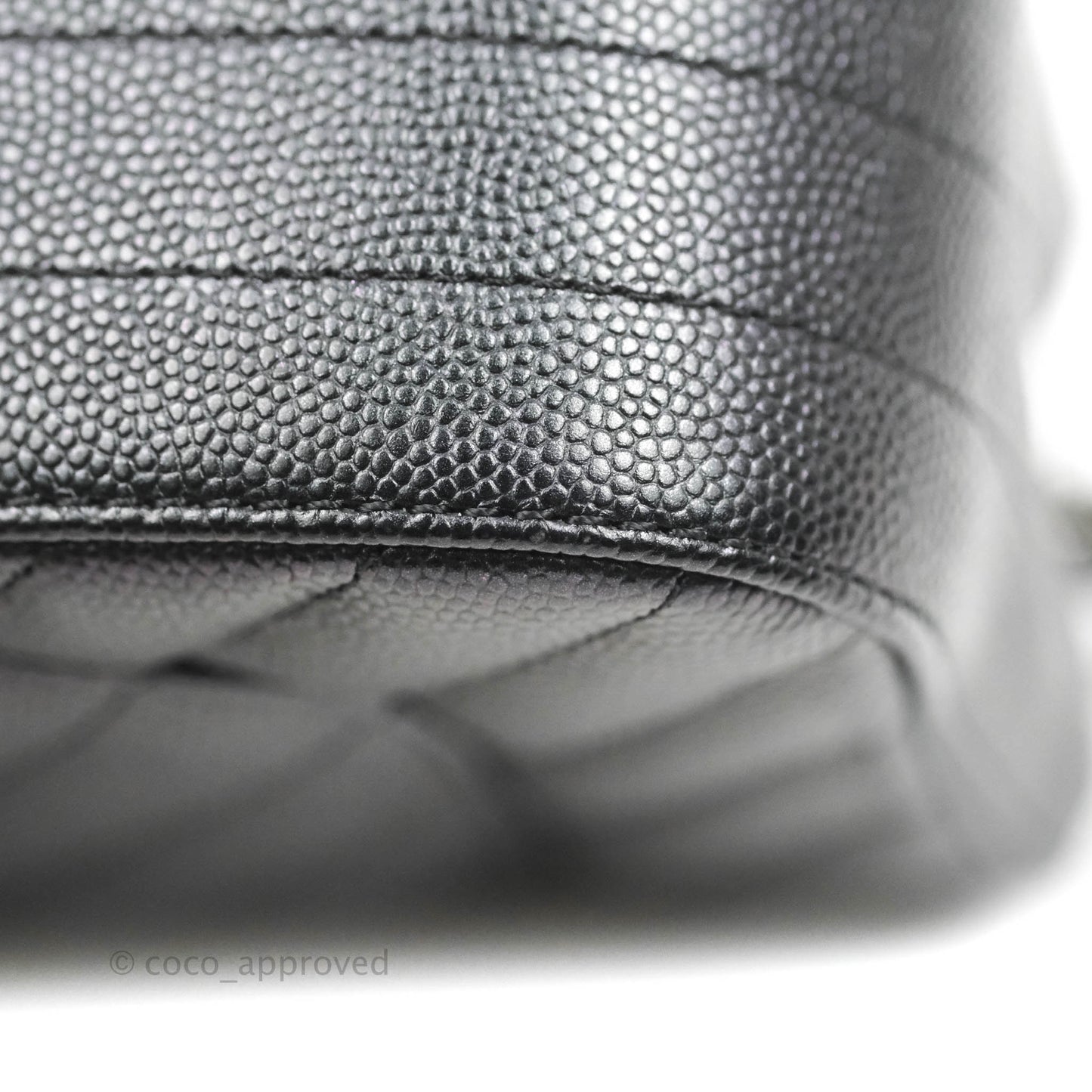 Chanel Chevron Mini Rectangular Flap Iridescent Black Caviar Ruthenium Hardware 17B