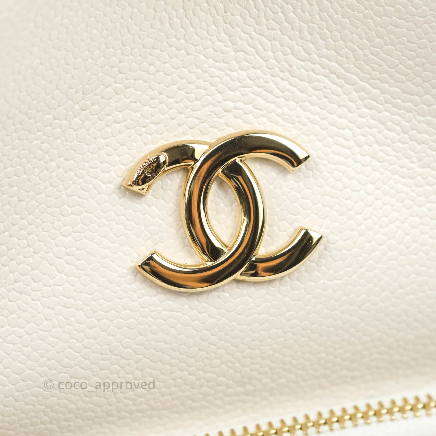 Chanel Business Affinity Drawstring Bucket Bag White Caviar Gold Hardware