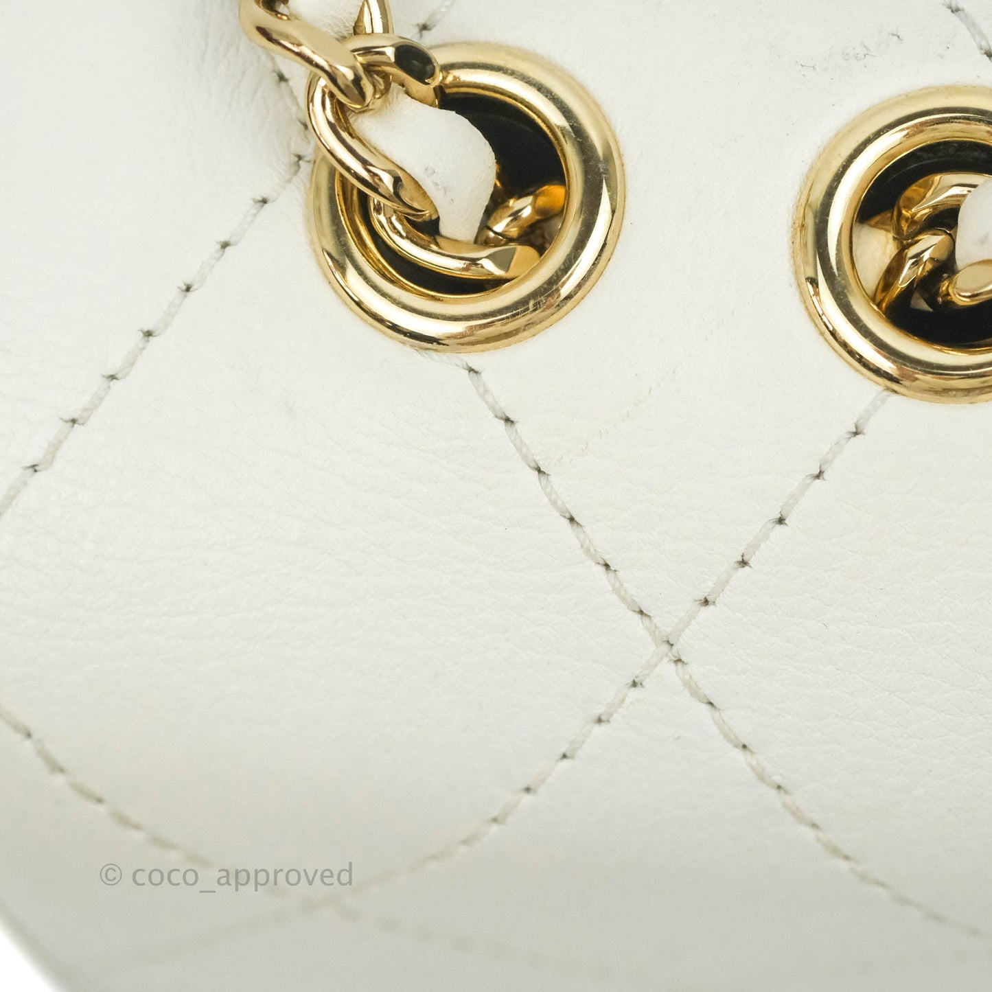 Chanel Flap Bag White Calfskin Gold Hardware 19S