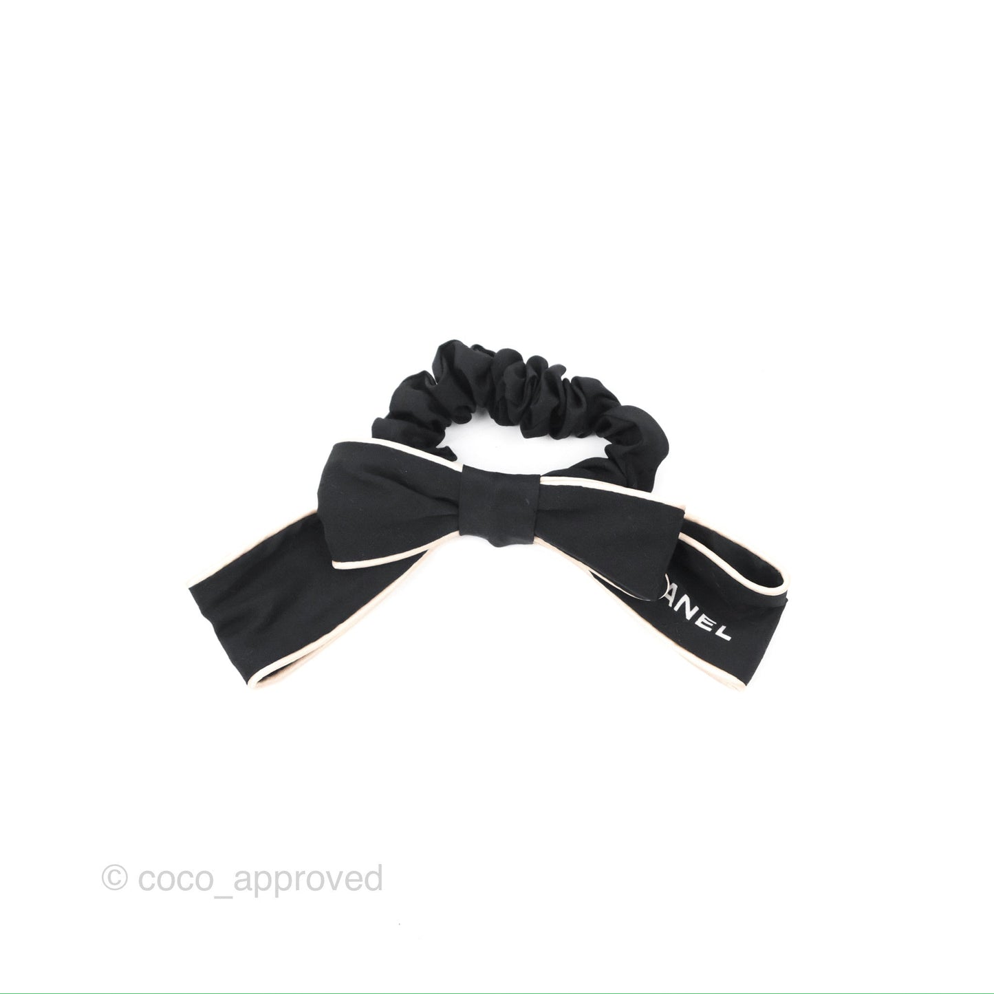 Chanel Bow Silk Hair Accessory Ivory & Black