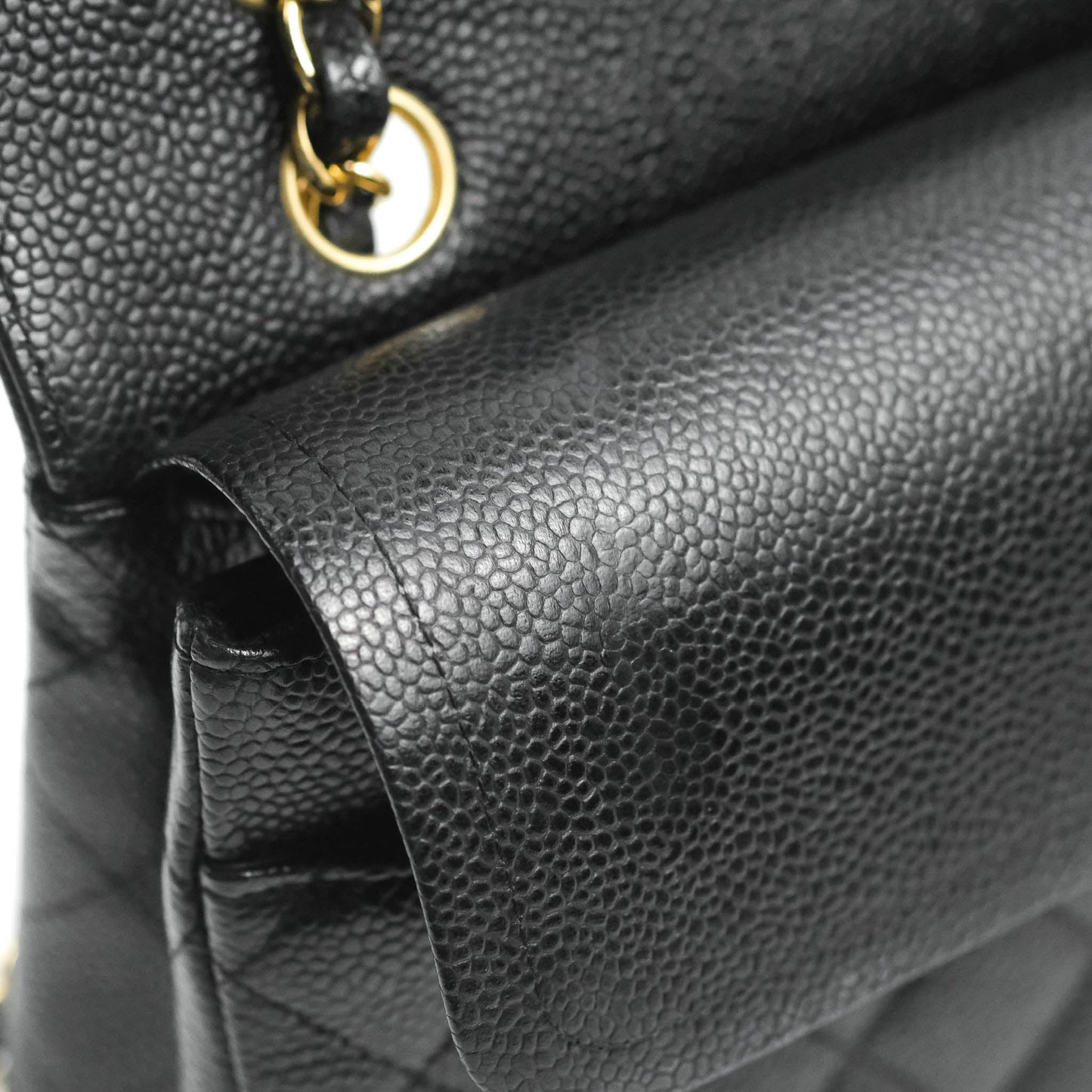 Chanel Classic Medium M/L Flap Black Caviar 24K Gold Hardware