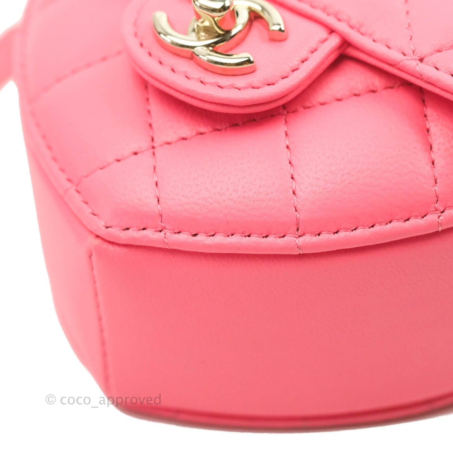 Chanel Mini Heart Belt Bag Pink Lambskin Gold Hardware 22S
