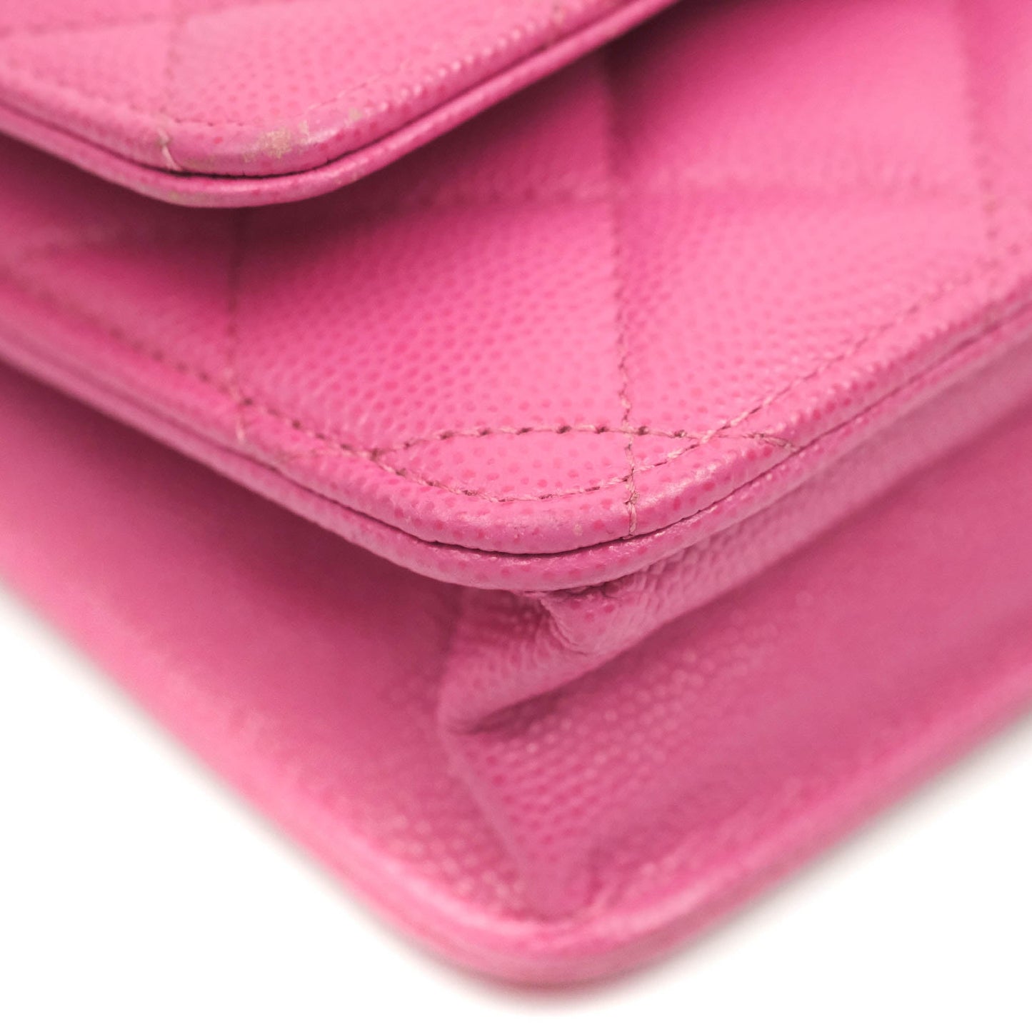 Chanel Quilted Wallet on Chain WOC Pink Caviar Gold Hardware