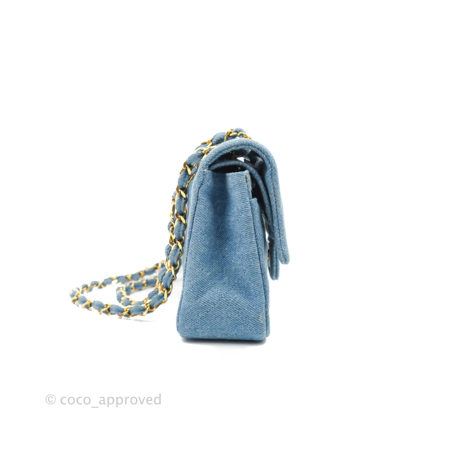 Chanel Vintage Classic Small S/M Flap Denim 24K Gold Hardware