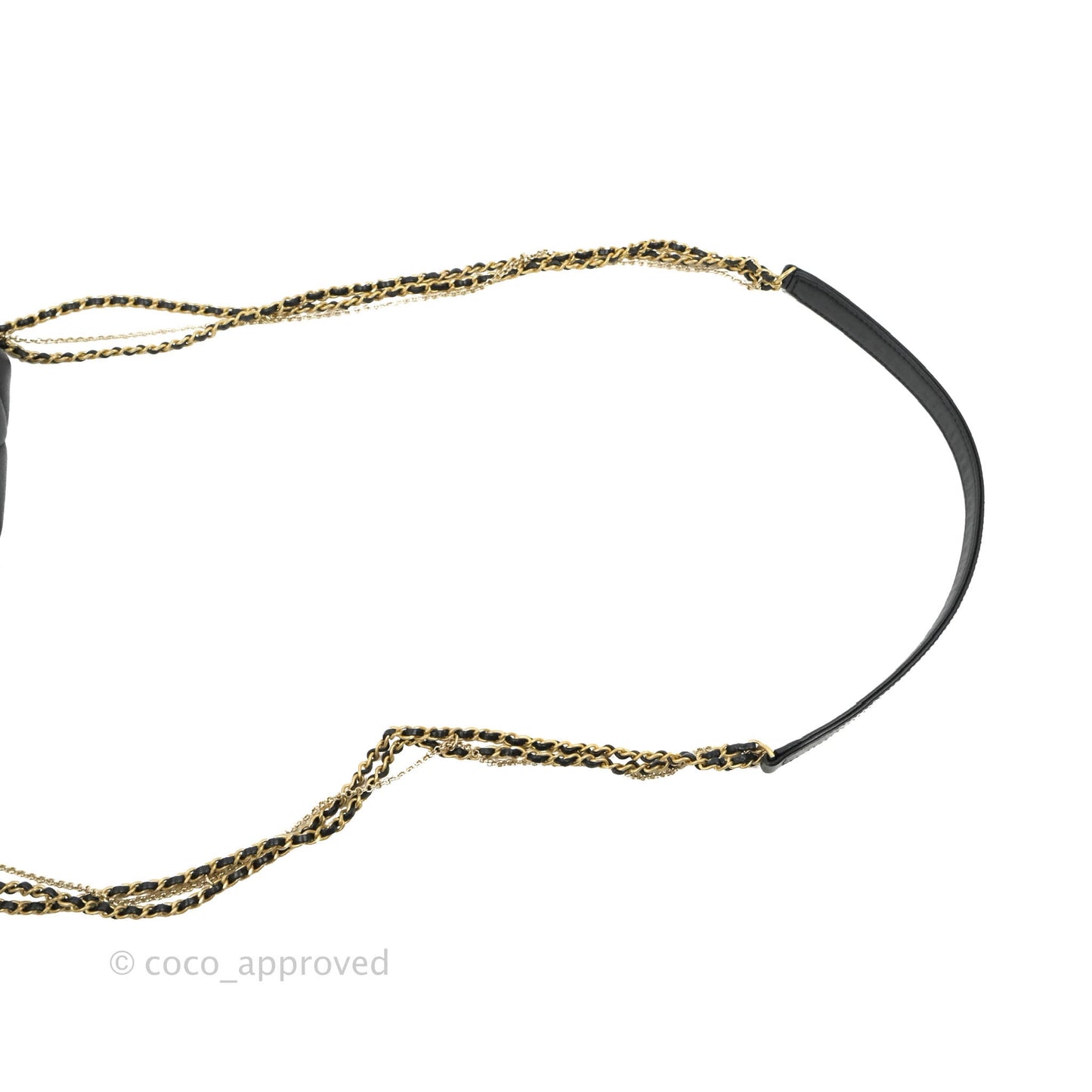 Chanel Mini Flap Bag With Pearl And Woven Chain CC Logo Black Lambskin Aged Gold Hardware 21B