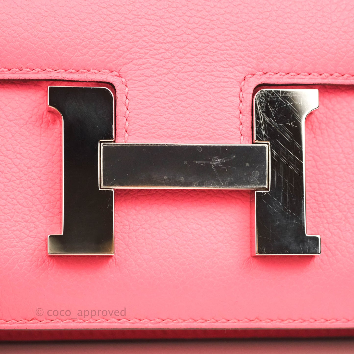Hermès Constance Mini 18cm Rose Azalee Evercolor Palladium Hardware
