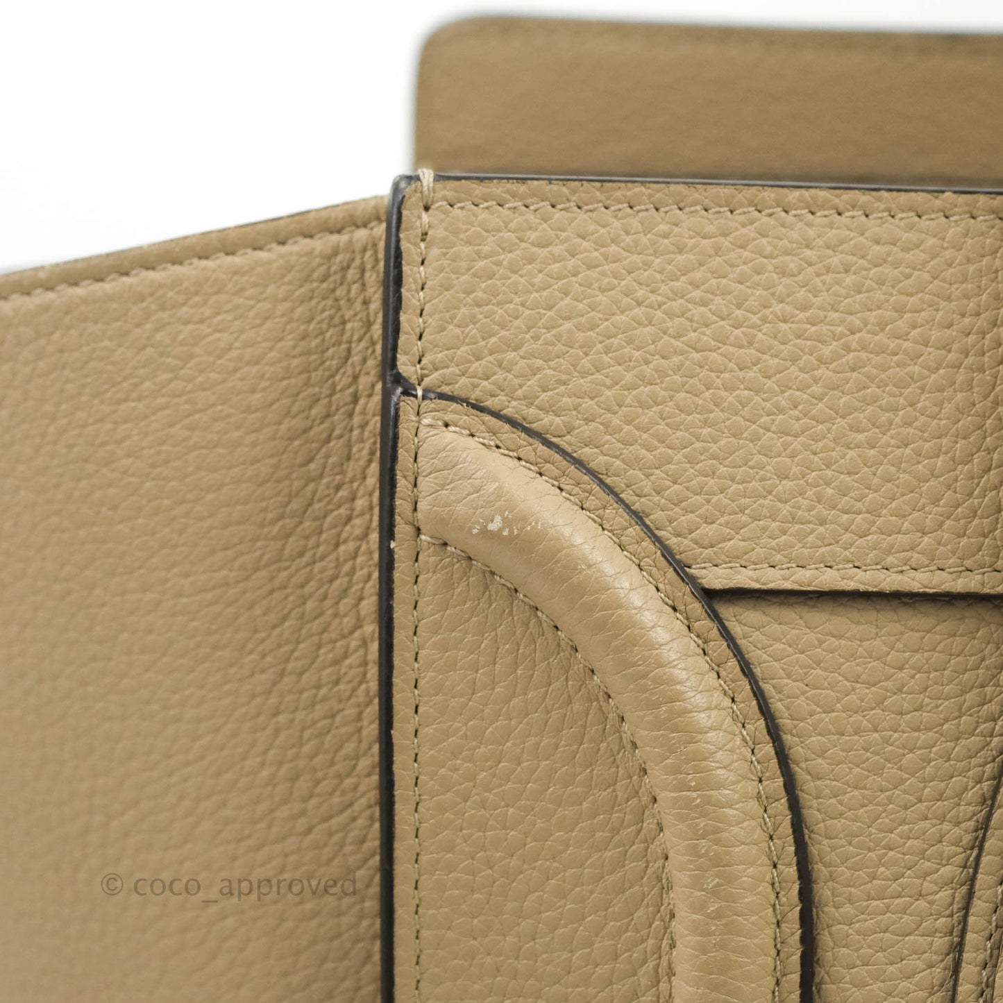 Celine Micro Luggage Handbag Dune Grained Calfskin