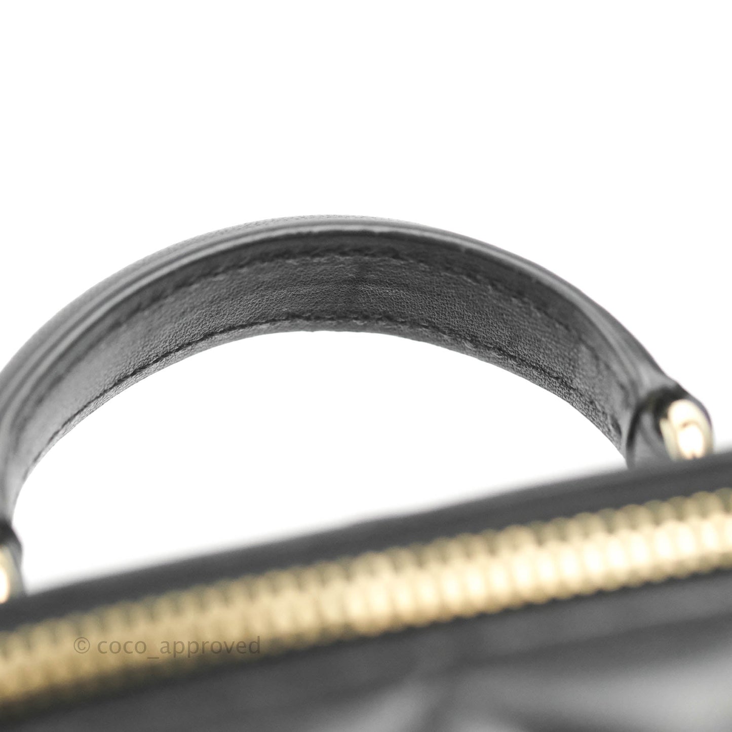 Chanel Mini Top Handle Vanity With Chain Black Lambskin Gold Hardware