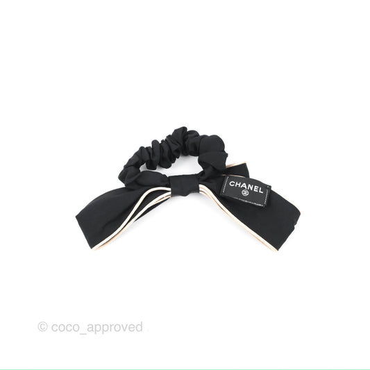 Chanel Bow Silk Hair Accessory Ivory & Black