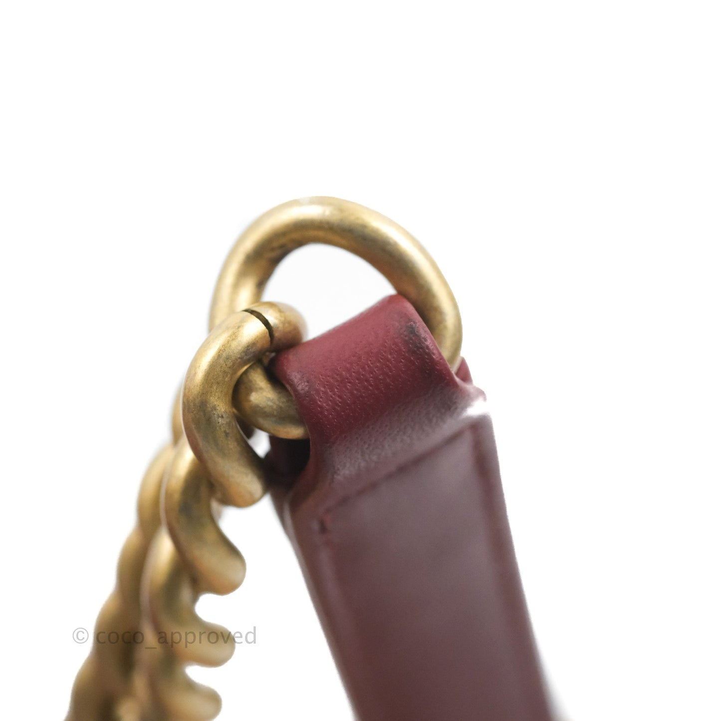 Chanel Flap Bag Dark Red Calfskin Aged Gold Hardware