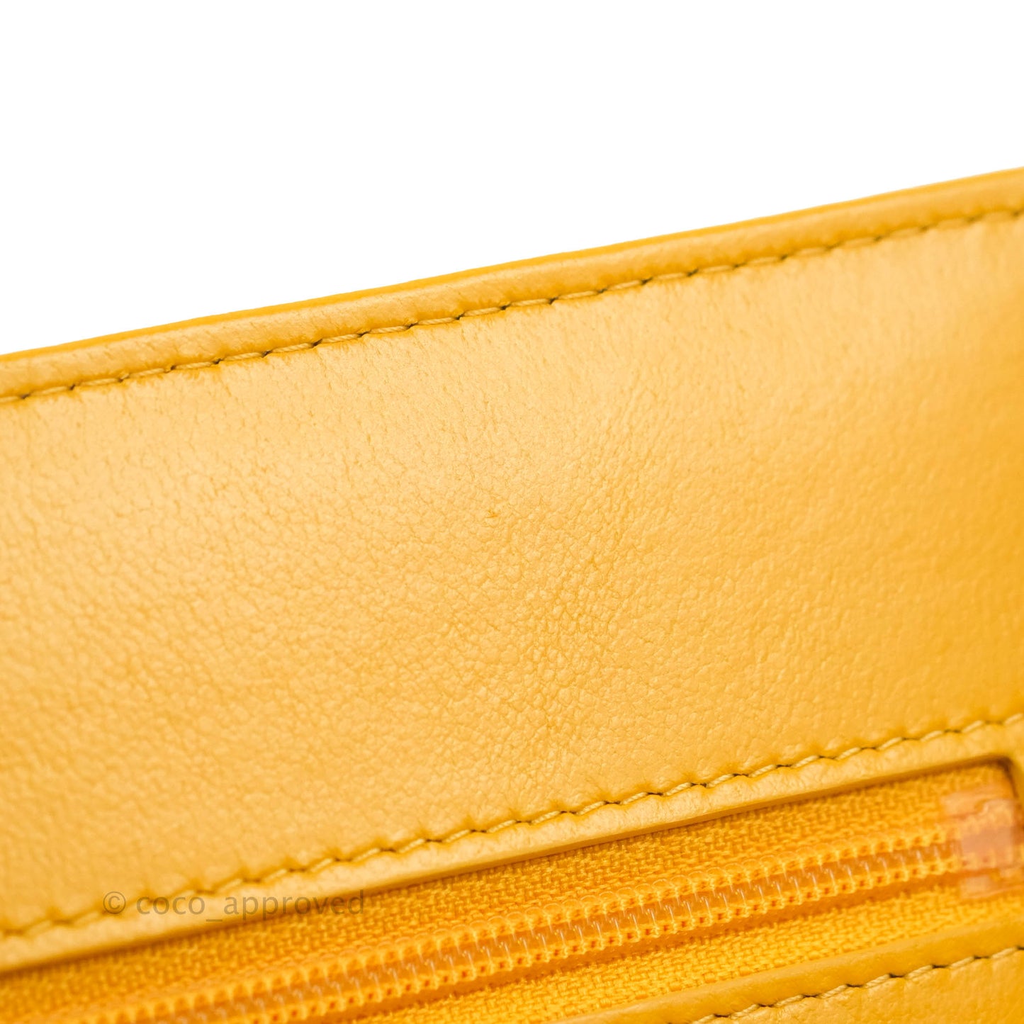 Chanel Quilted Classic Chain Around WOC Yellow Lambskin Aged Gold Hardware