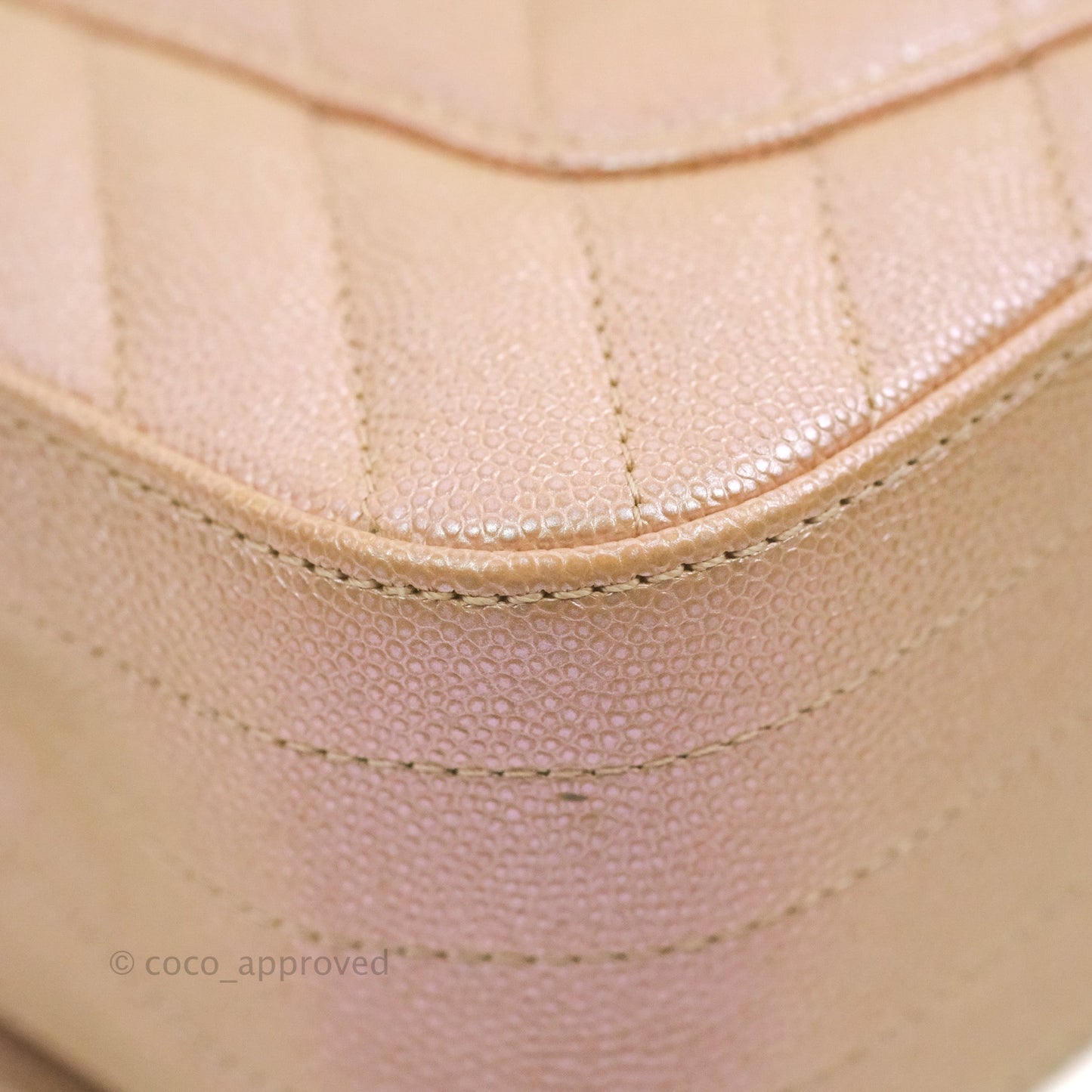 Chanel Quilted Mini Rectangular Flap Iridescent Pink Rose Gold Silver Hardware 17B