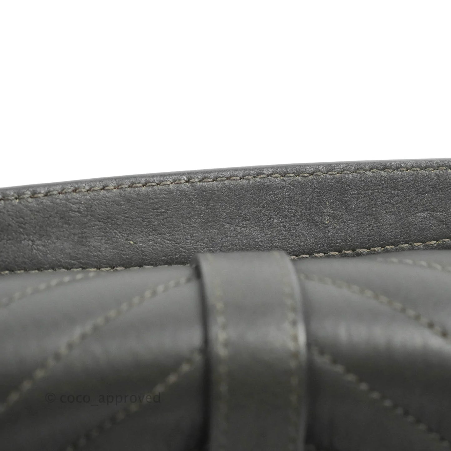 Saint Laurent Chevron Medium College Grey Chain Bag Ruthenium Hardware