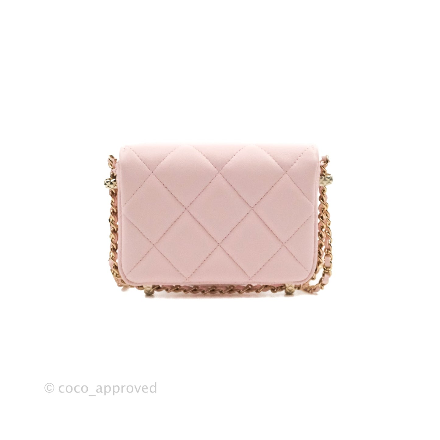 Chanel Mini Clutch With Chain Pink Lambskin Gold Hardware