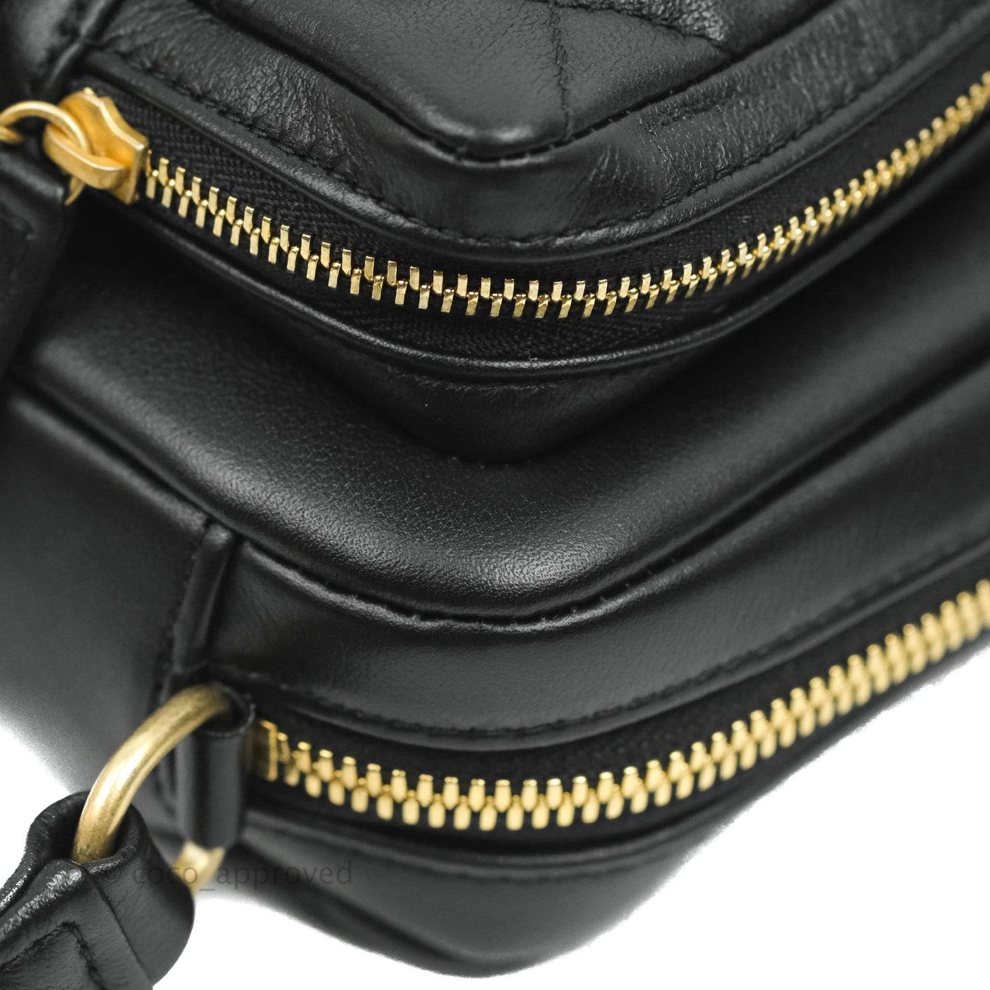 Chanel Quilted Small Camera Case Black Calfskin