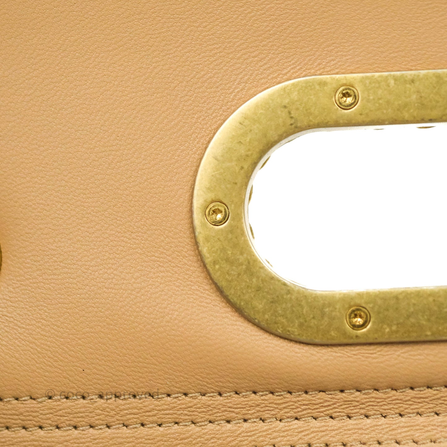Chanel A Real Catch Quilted Flap Bag Beige Aged Gold Hardware