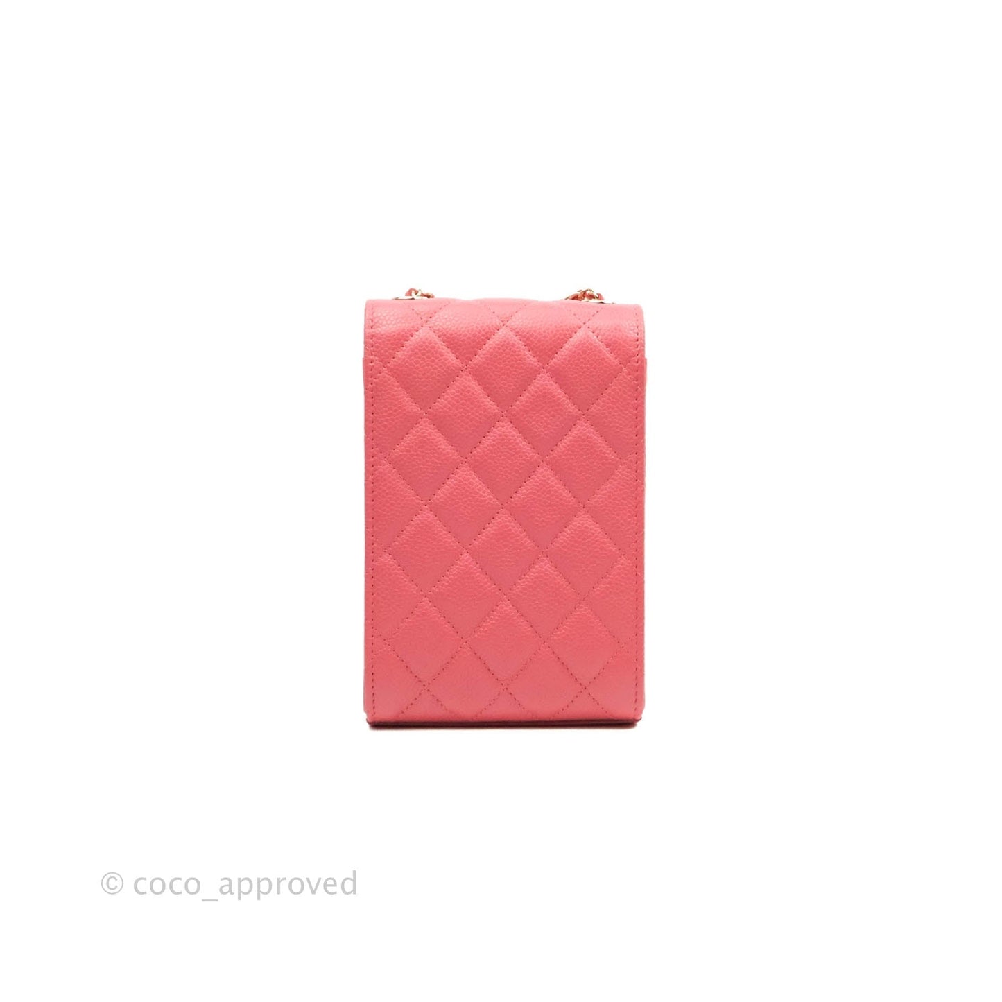 Chanel Golden Class Phone Holder With Chain Pink Caviar Gold Hardware