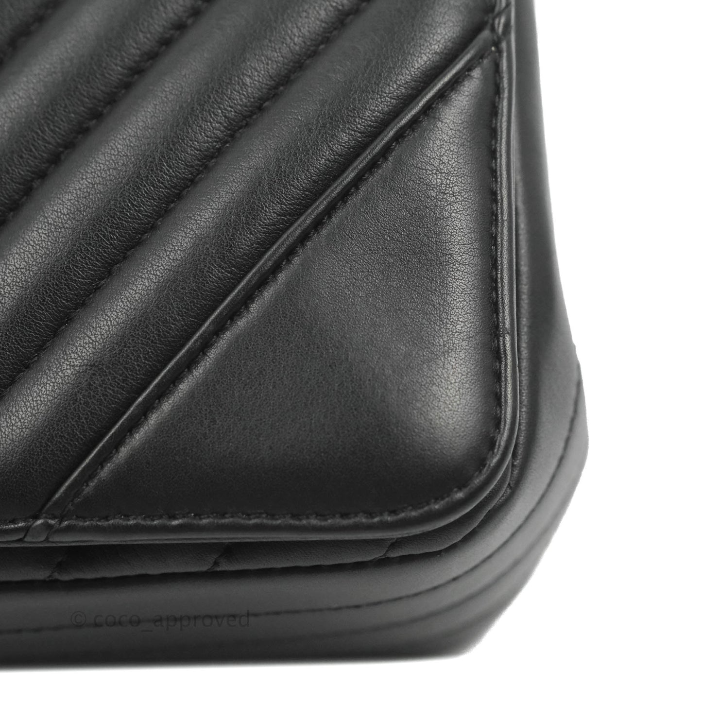 Chanel Small Statement Chevron Flap Bag Black Gold Hardware