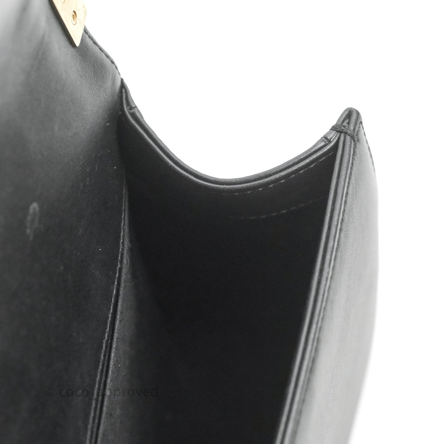 Chanel Chevron Medium Boy Black Calfskin Gold Hardware