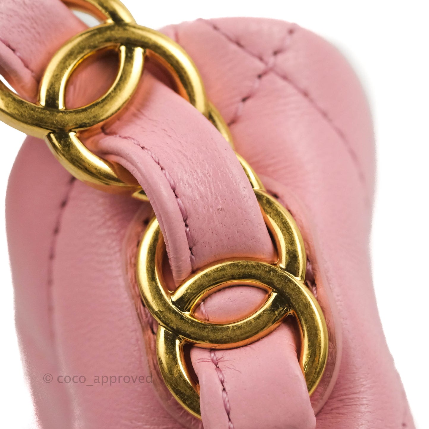 Chanel Quilted CC Chain Hobo Bag Pink Lambskin Aged Gold Hardware