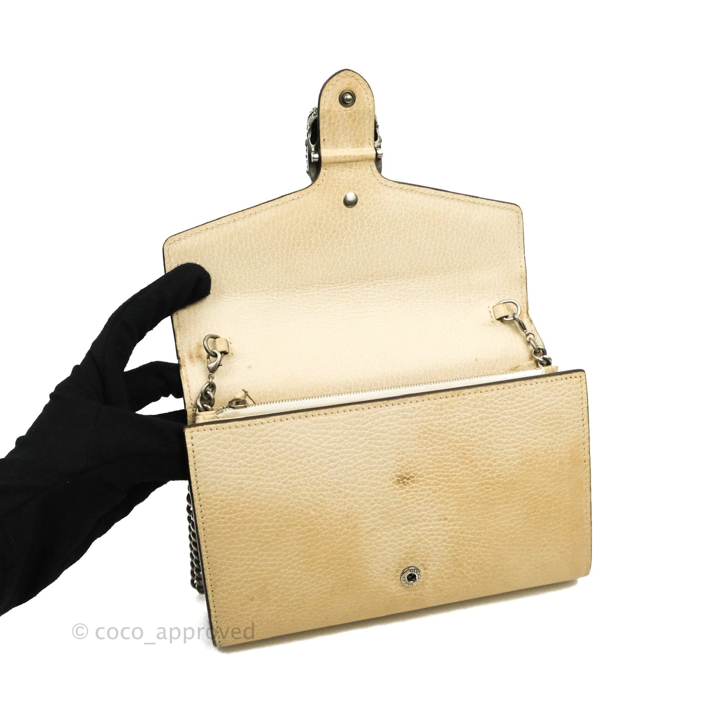 Gucci Dionysus Mini Leather Chain Bag Ivory