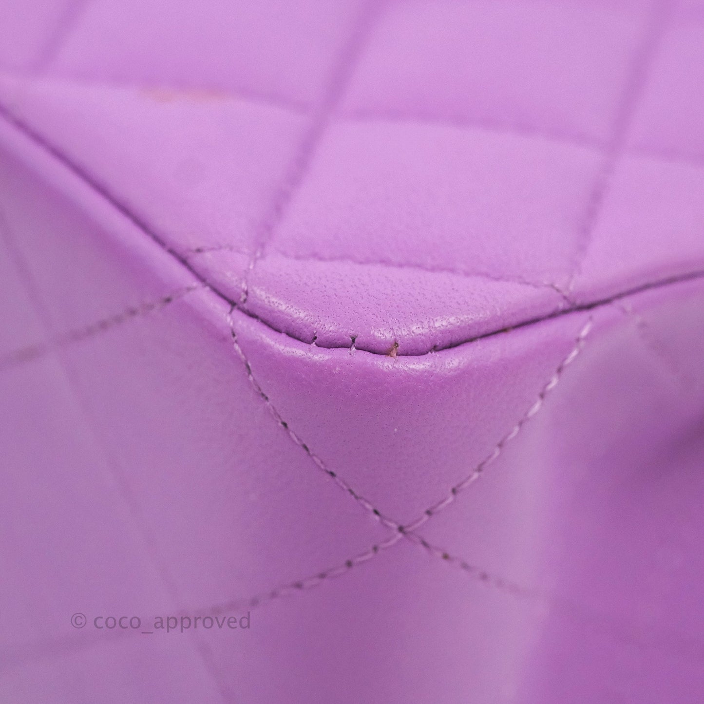 Chanel Classic M/L Medium Flap Quilted Purple Lambskin Silver Hardware 20C