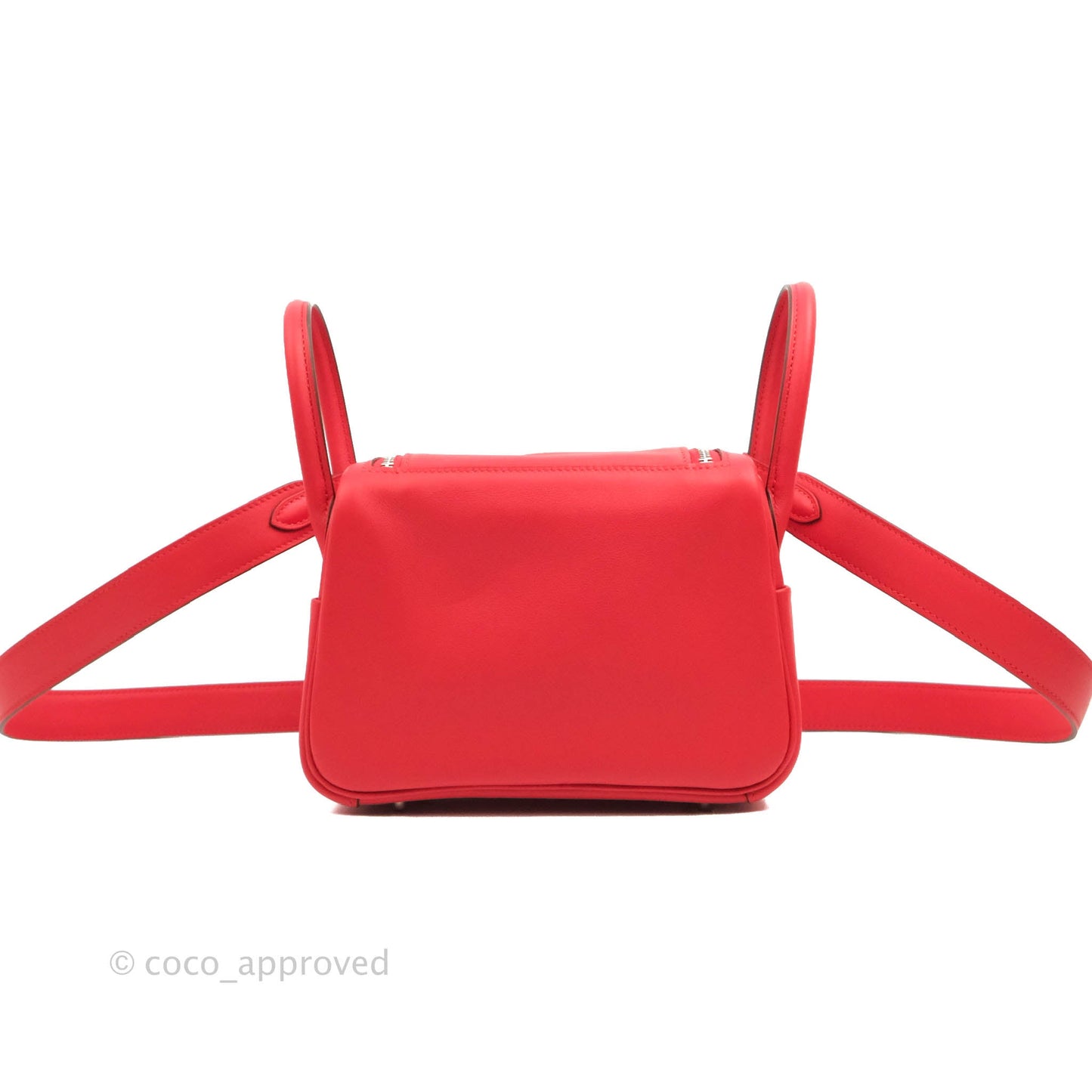 Hermès Mini Lindy 20 Red Swift Palladium Hardware