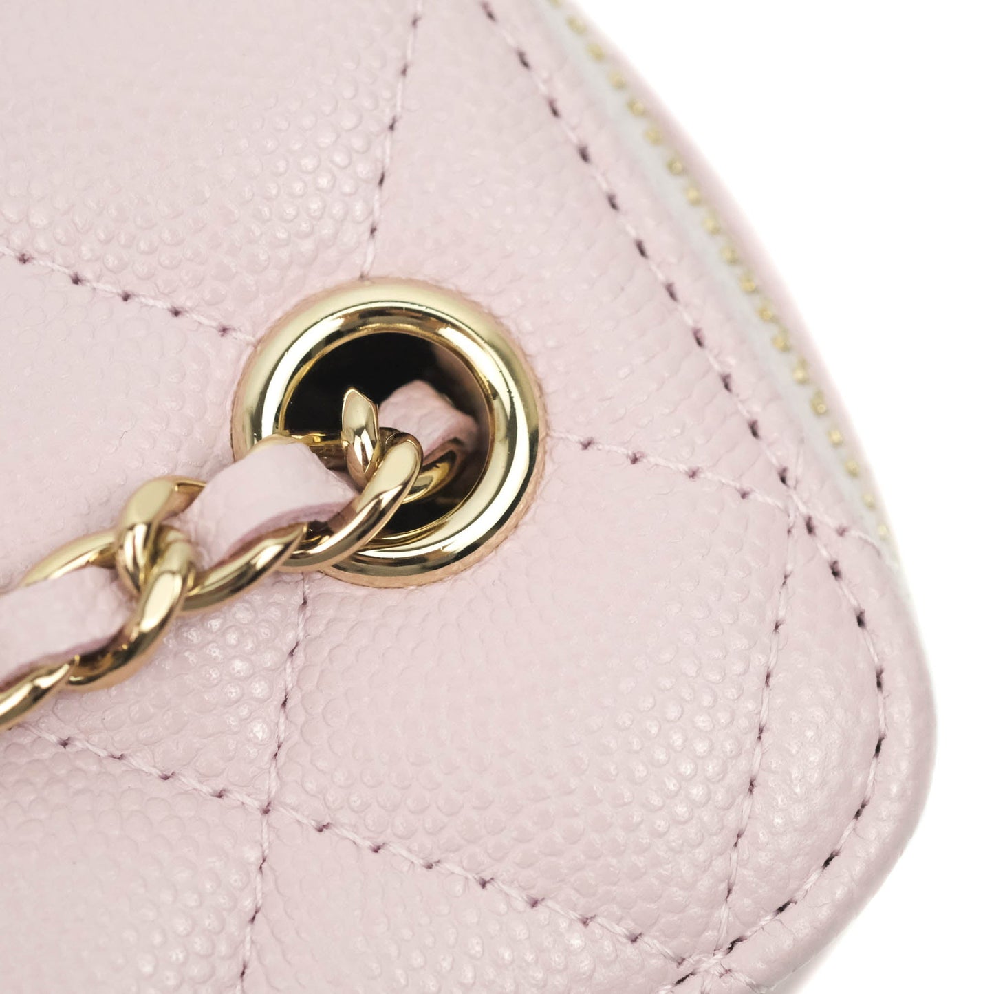 Chanel Mini Vanity Classic With Chain Lilac Rose Clair Caviar Gold Hardware