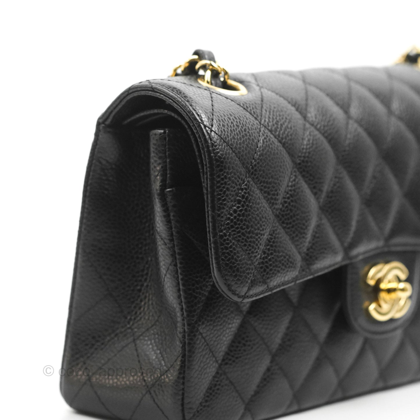 Chanel Small Classic Quilted Flap Black Caviar Gold Hardware