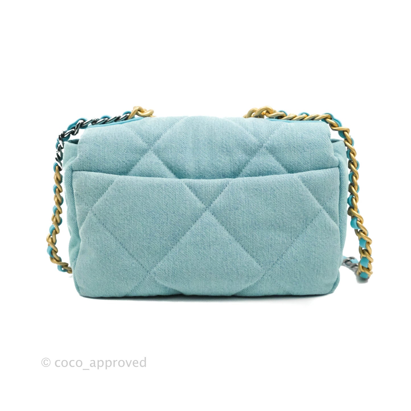 Chanel 19 Small Blue Denim Mixed Hardware