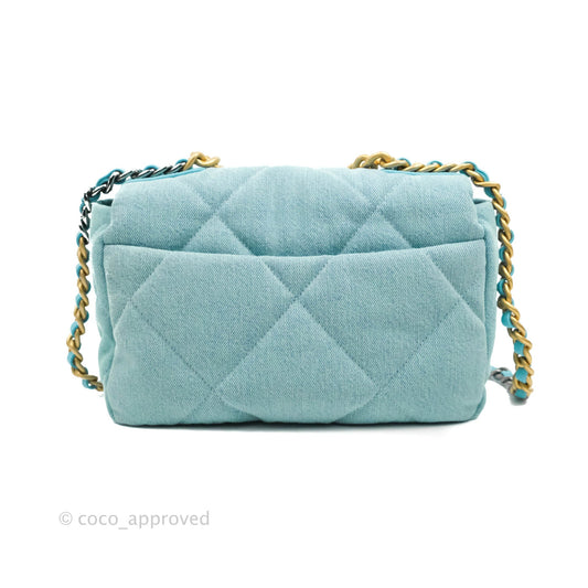 Chanel 19 Small Blue Denim Mixed Hardware