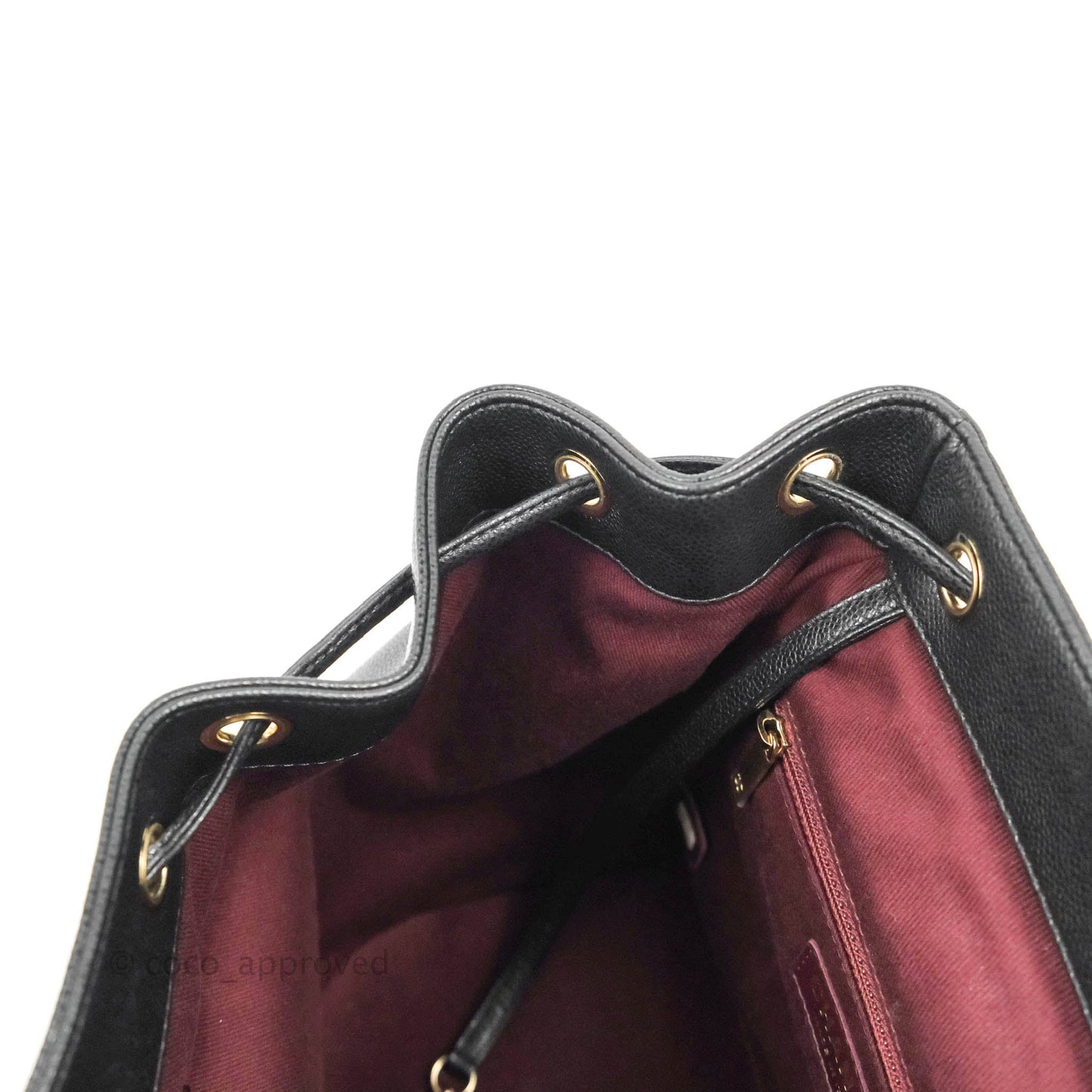 Chanel Quilted Business Affinity Backpack Black Caviar Light Gold Hardware