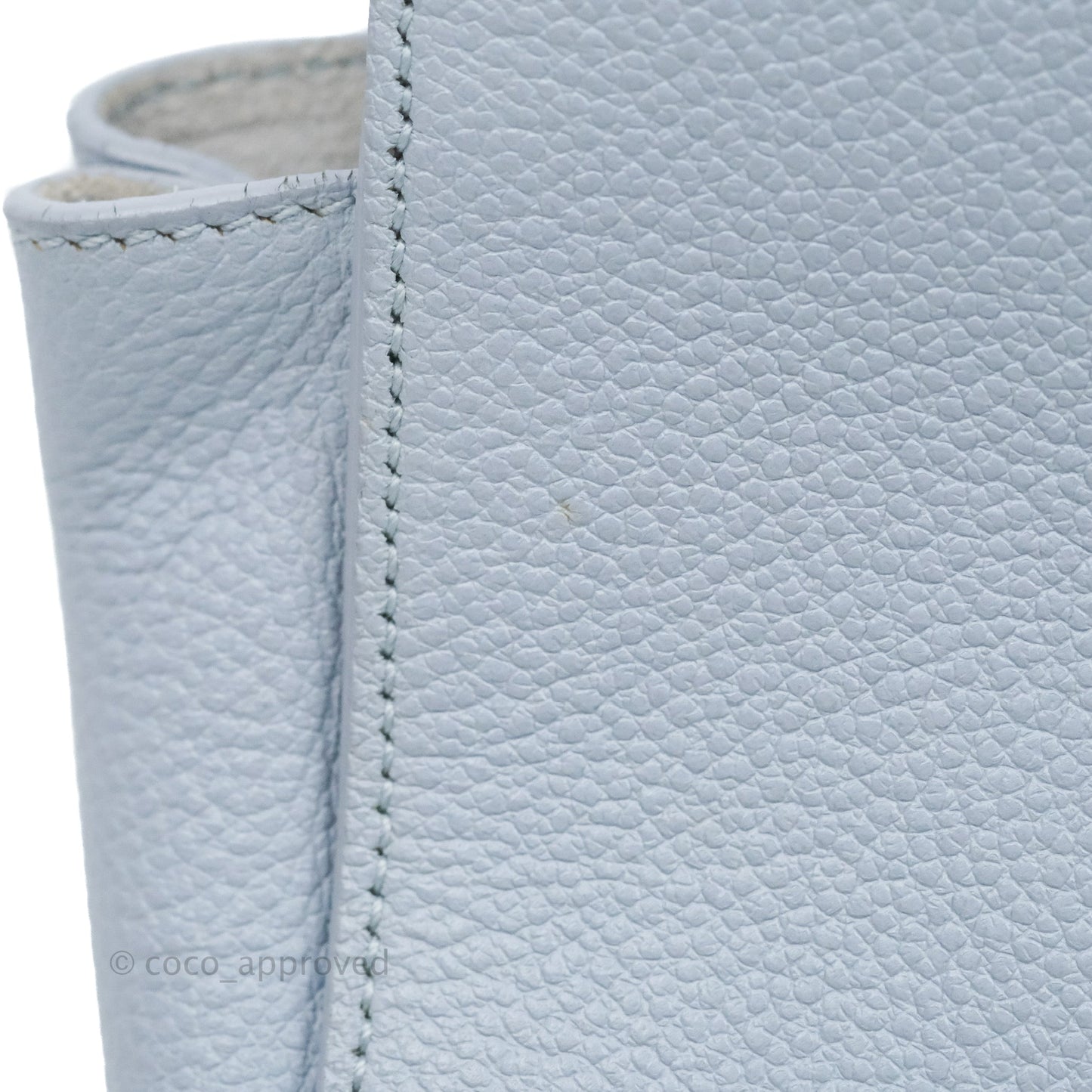 Saint Laurent Small Cabas Rive Gauche Bag Grained Calfskin Baby Blue Silver Hardware