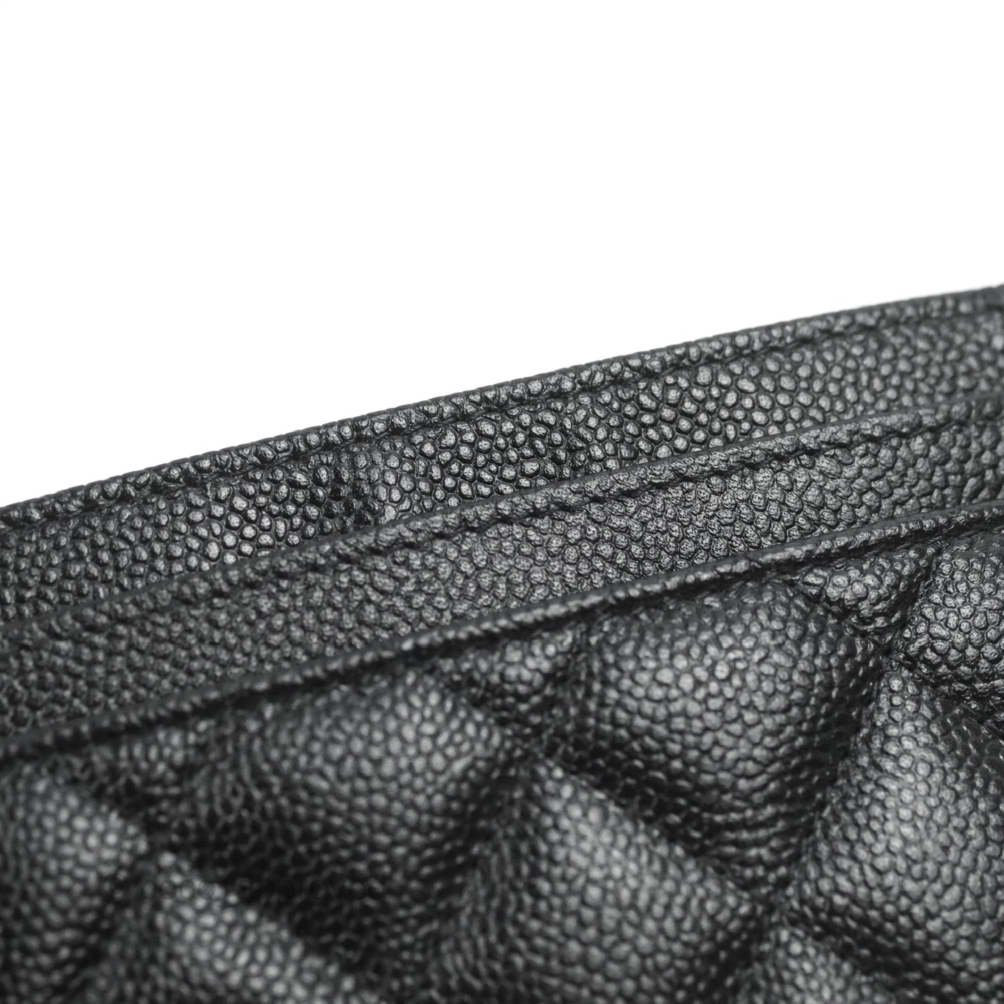 Chanel Flat Card Holder Black Caviar Gold Hardware 23P