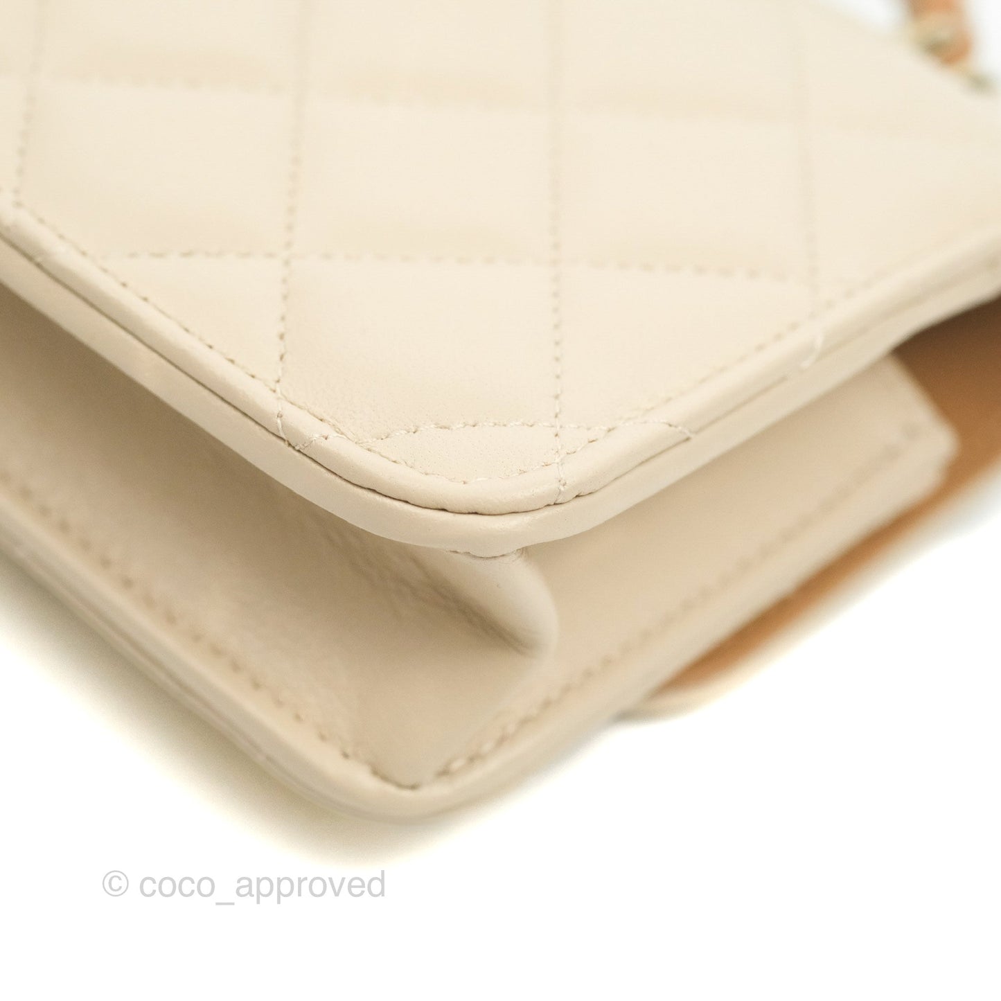 Chanel Top Handle Mini WOC Ecru/Beige Lambskin Gold Hardware 23P