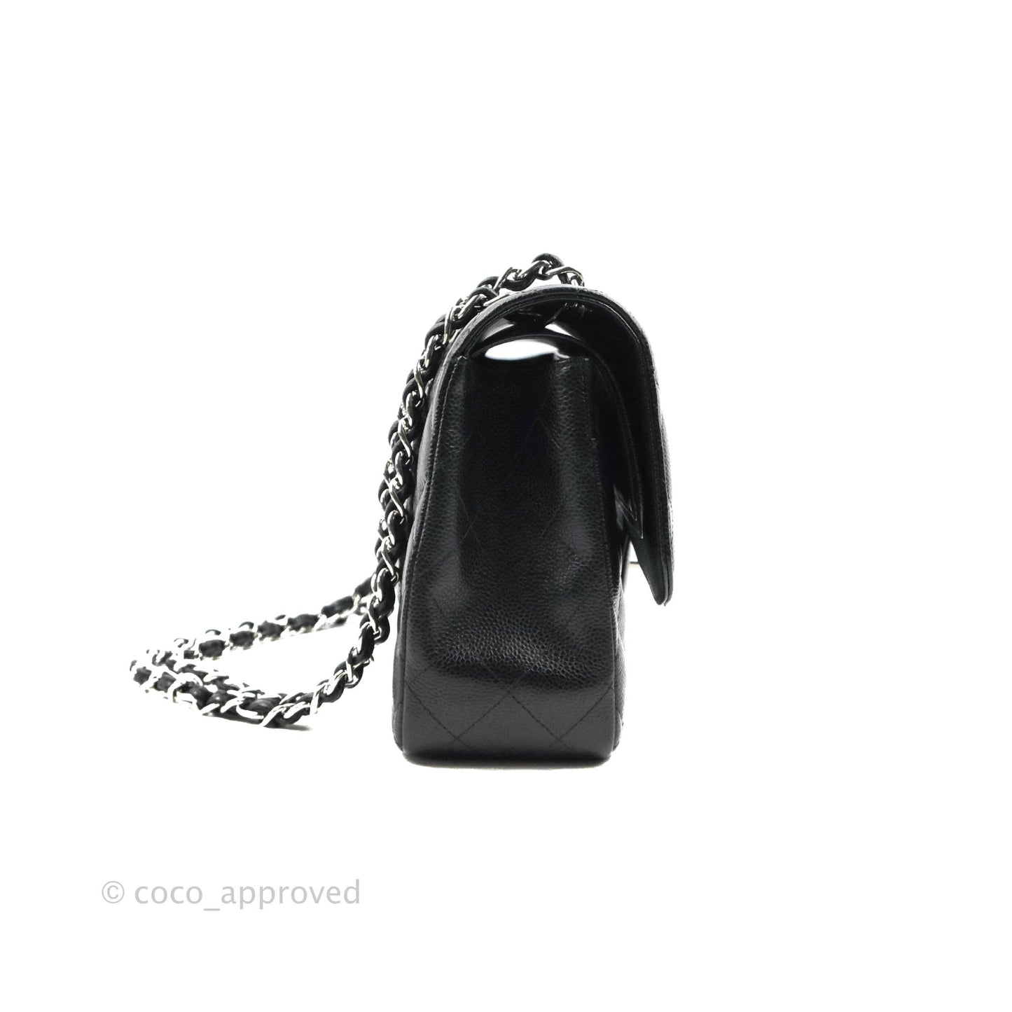 Chanel Jumbo Double Flap Black Caviar Silver Hardware⁣⁣