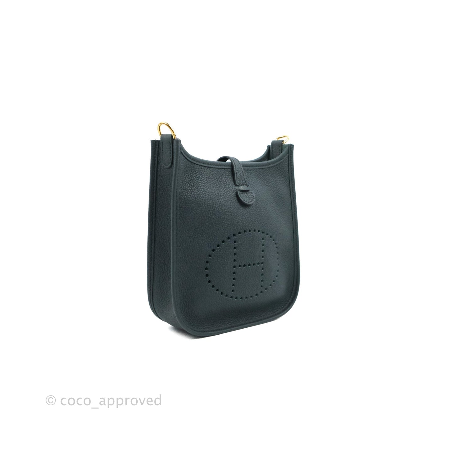 Hermès Mini Evelyne 16 Vert Rousseau/ Vert Cypress Clemence Gold Hardware