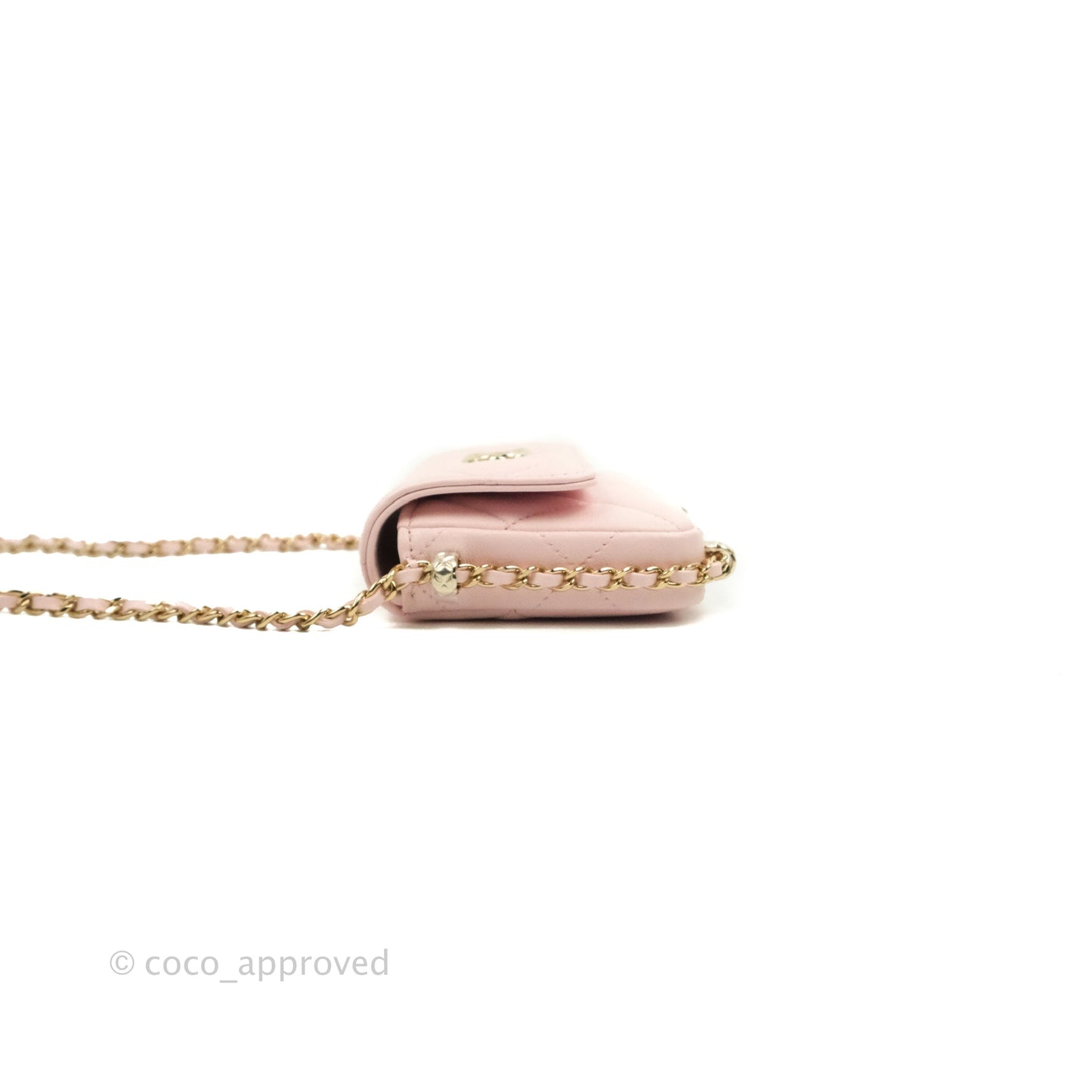 Chanel Mini Clutch With Chain Pink Lambskin Gold Hardware