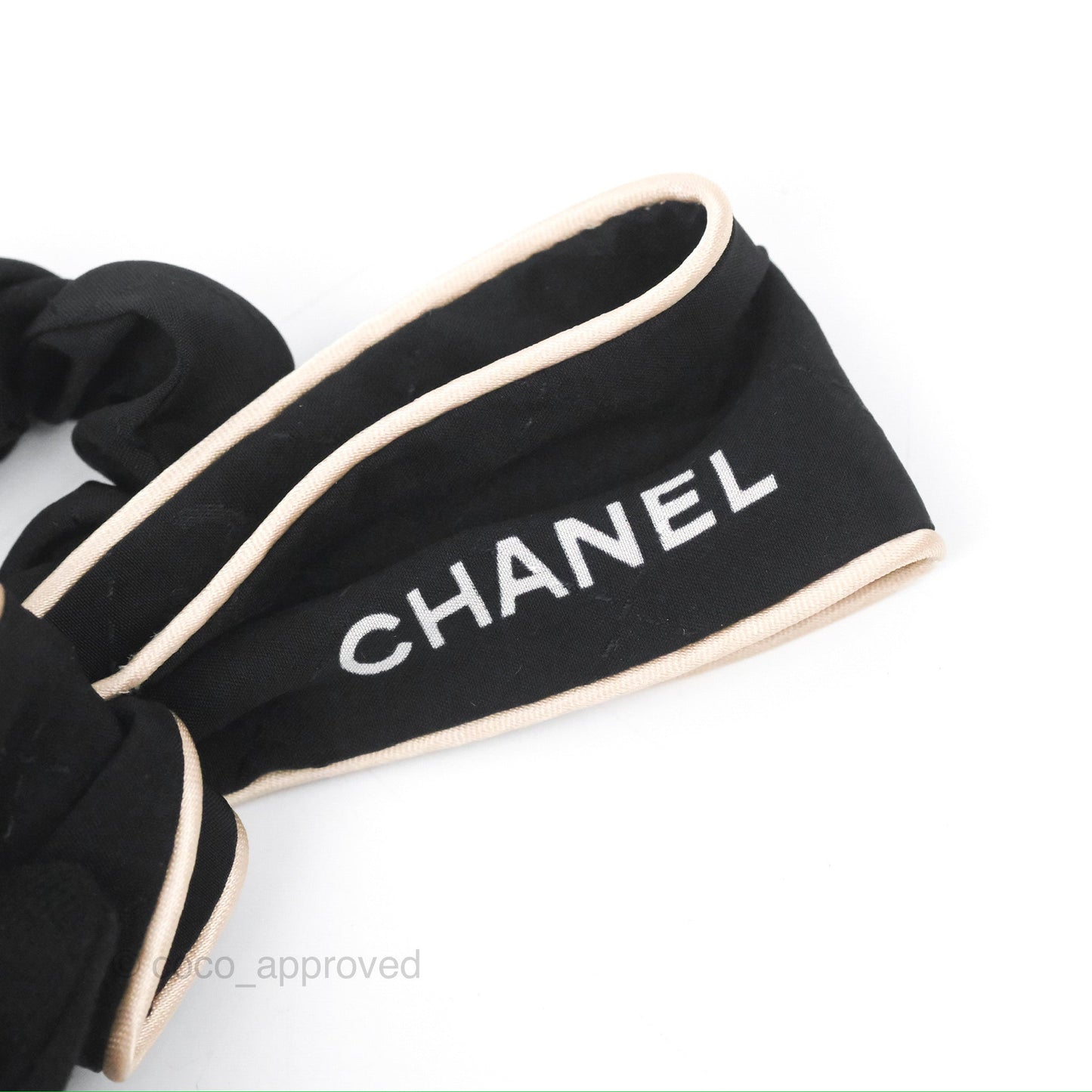 Chanel Bow Silk Hair Accessory Ivory & Black