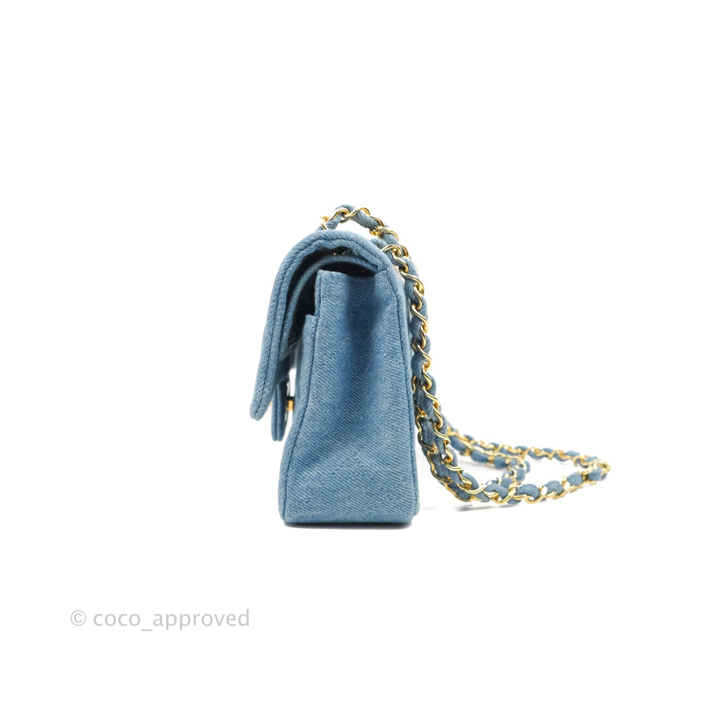 Chanel Vintage Classic Small S/M Flap Denim 24K Gold Hardware
