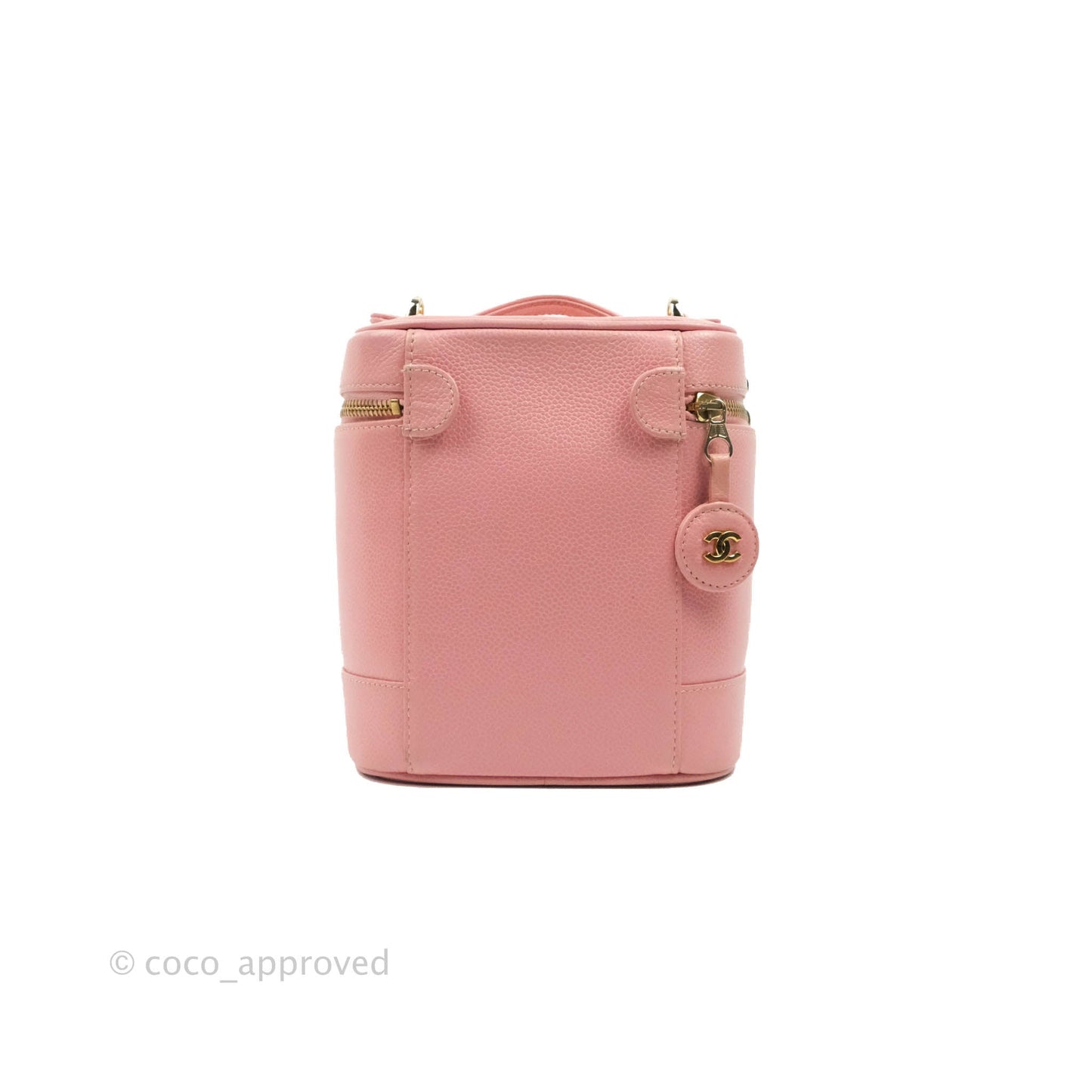 Chanel Vintage Vanity Case Pink Caviar Gold Hardware