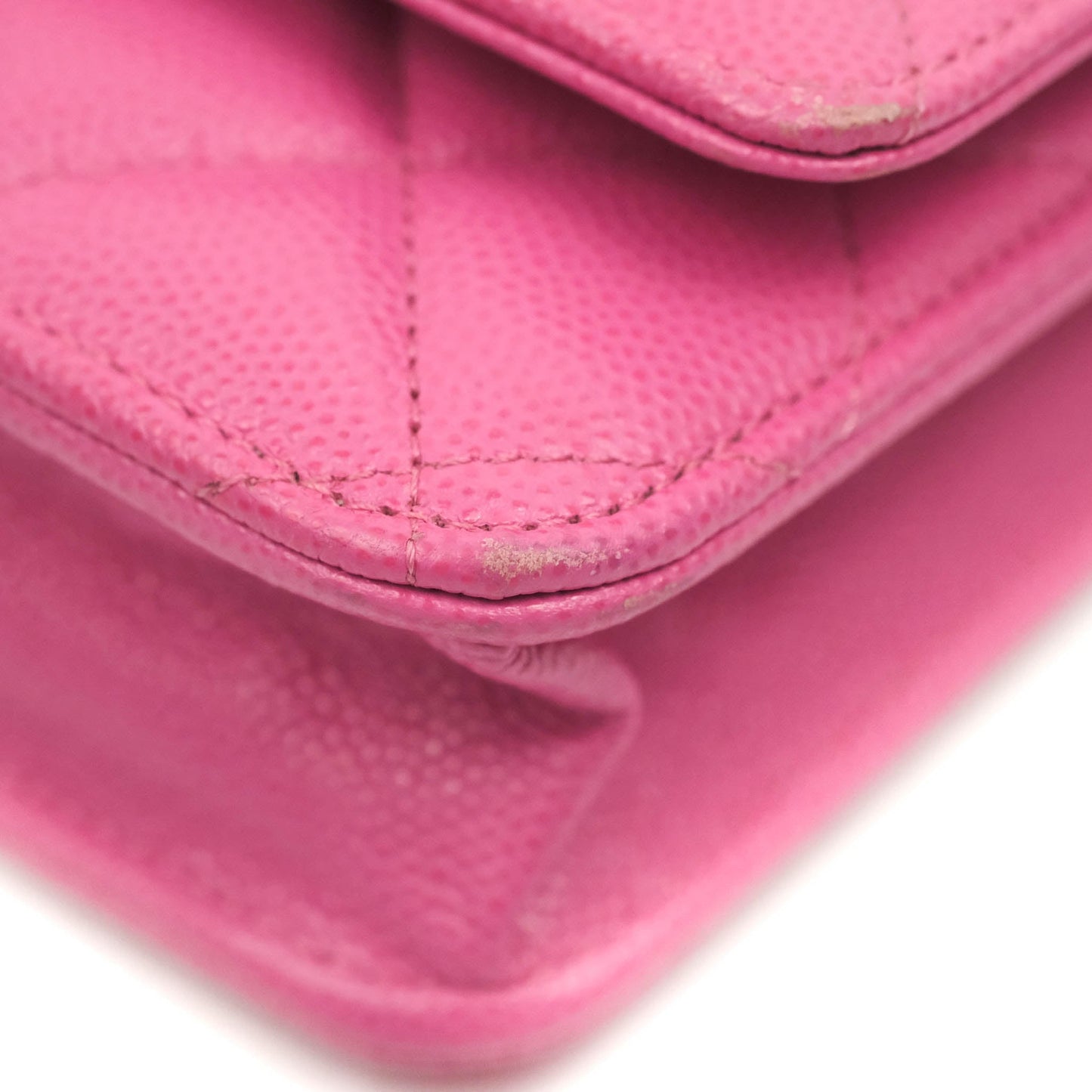 Chanel Quilted Wallet on Chain WOC Pink Caviar Gold Hardware