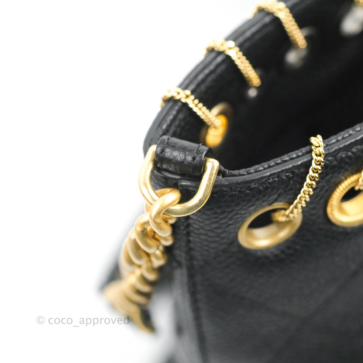 Chanel Quilted Shopping Tote Black Caviar Aged Gold Hardware 18C