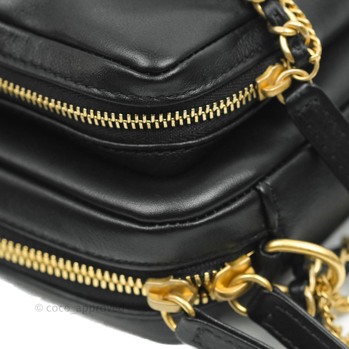 Chanel Quilted Small Camera Case Black Calfskin
